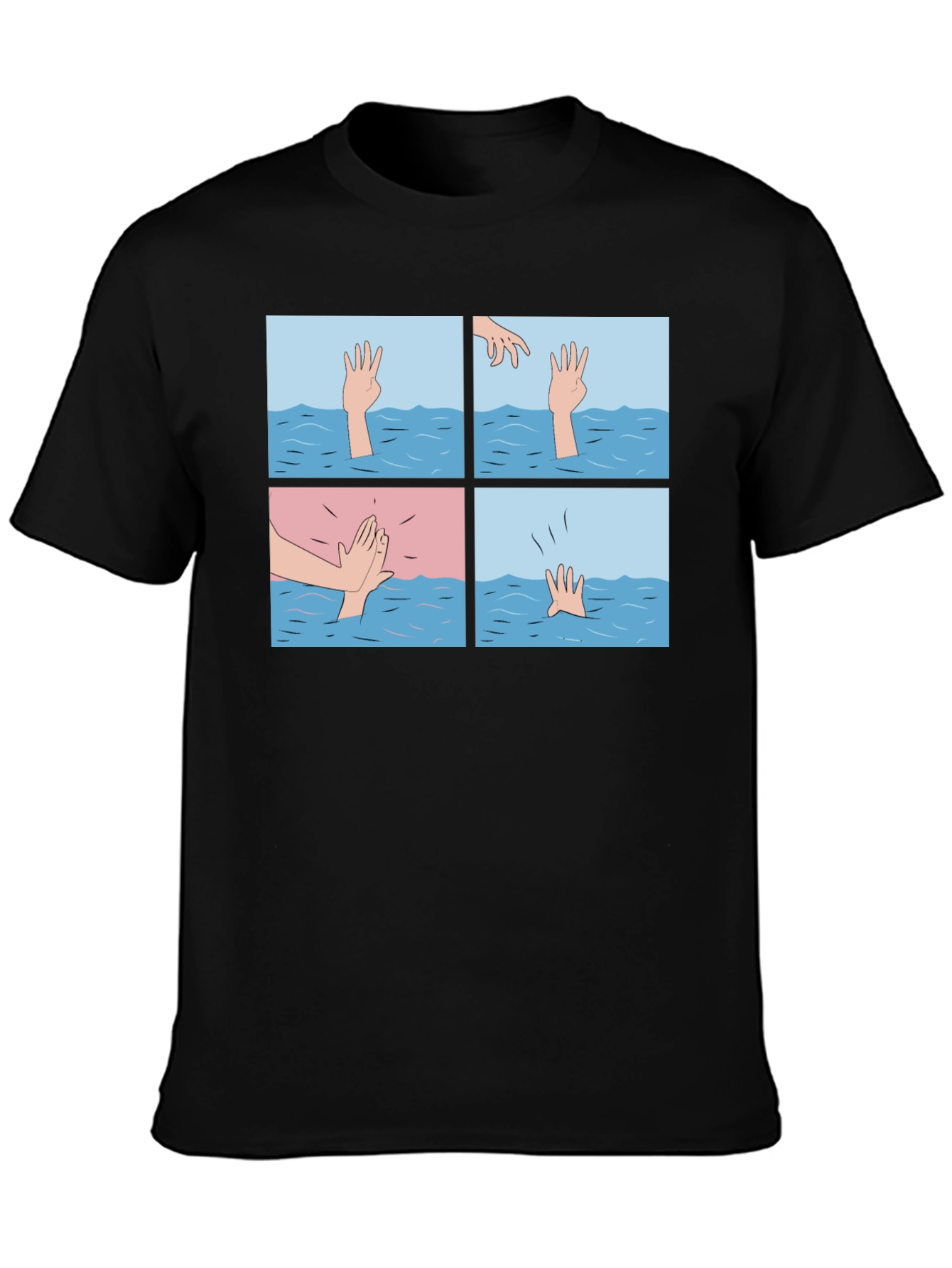 Comic Strip Graphic T-Shirt - Drowning Meme