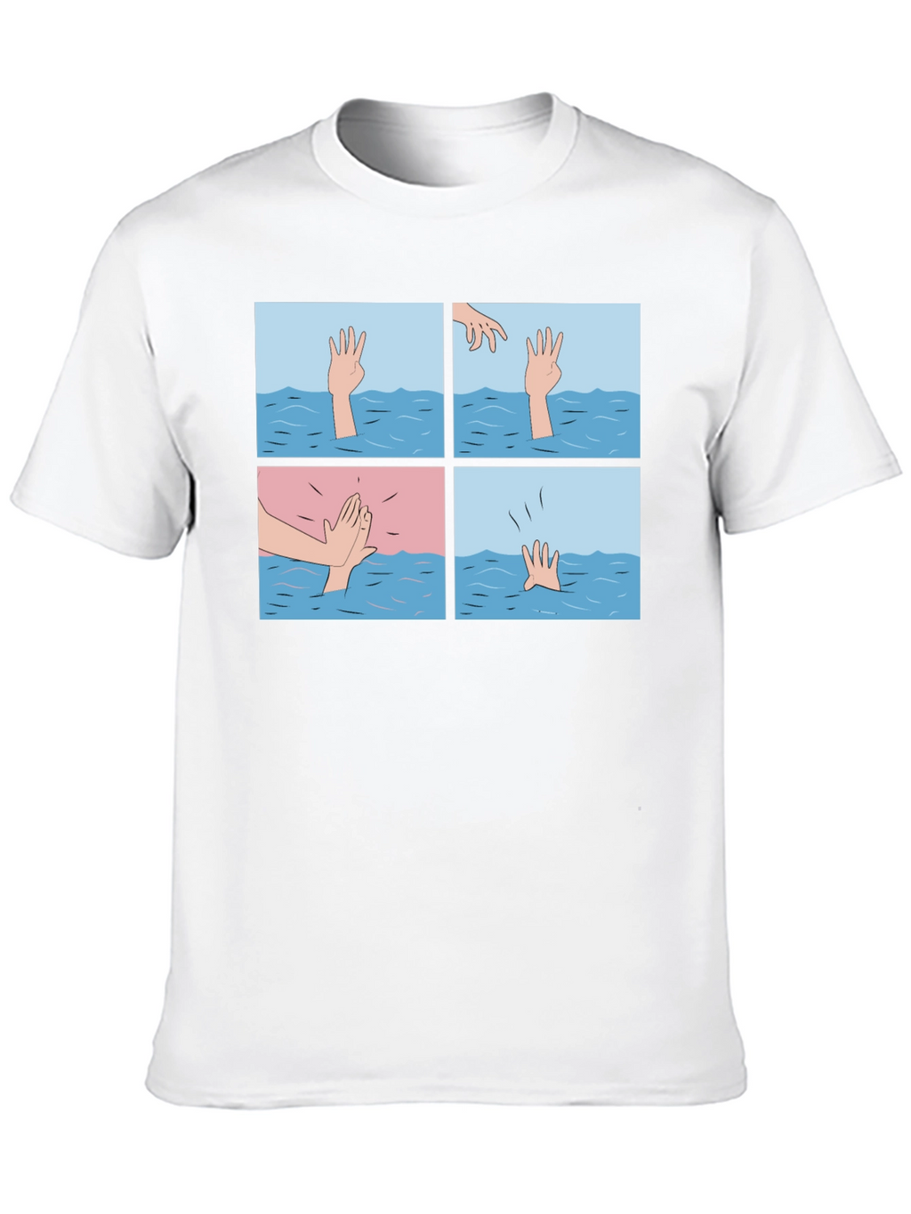 Comic Strip Graphic T-Shirt - Drowning Meme