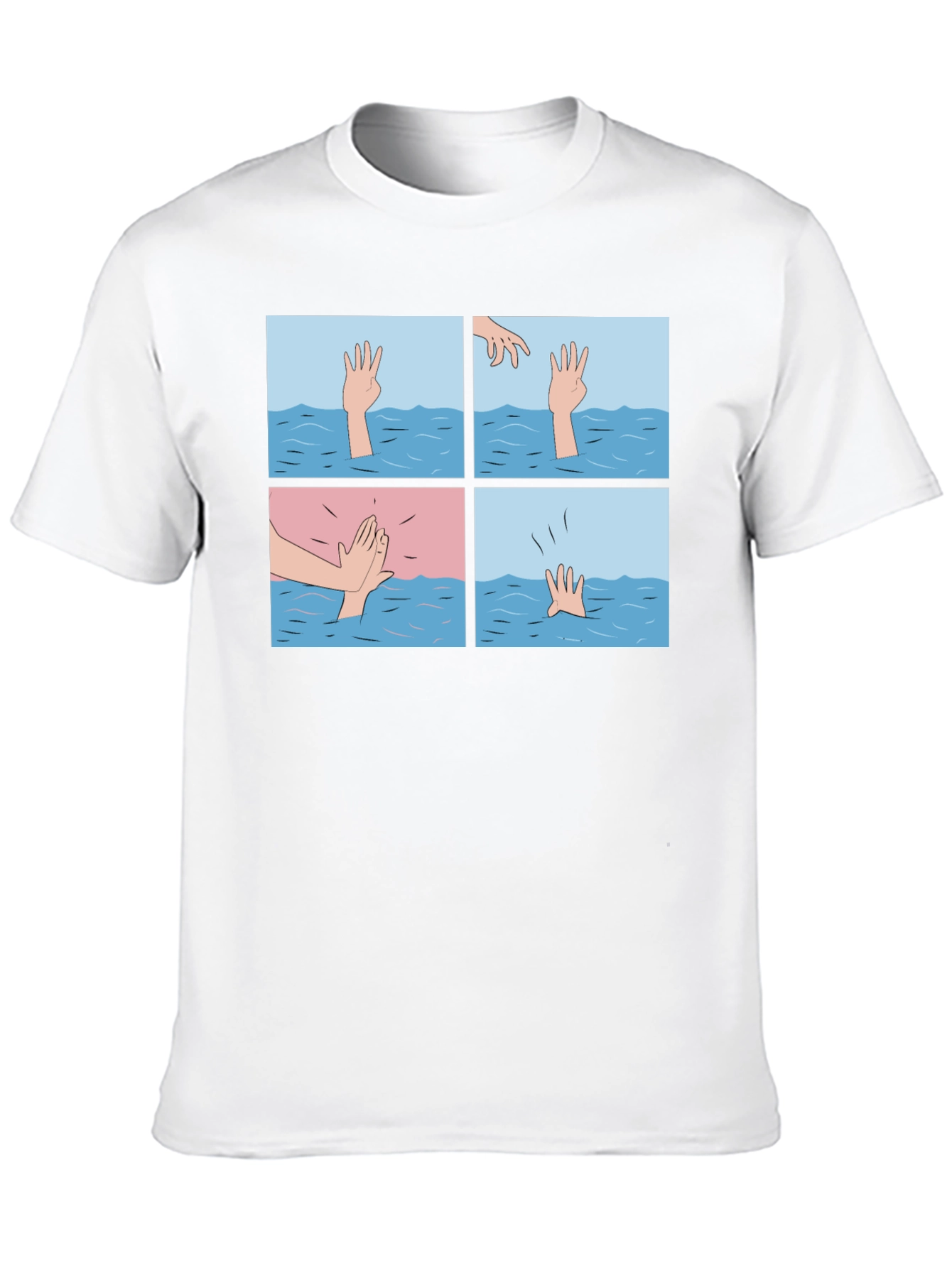 Comic Strip Graphic T-Shirt - Drowning Meme