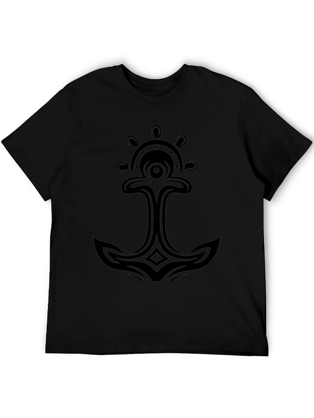 Tribal Anchor Graphic Black T-Shirt