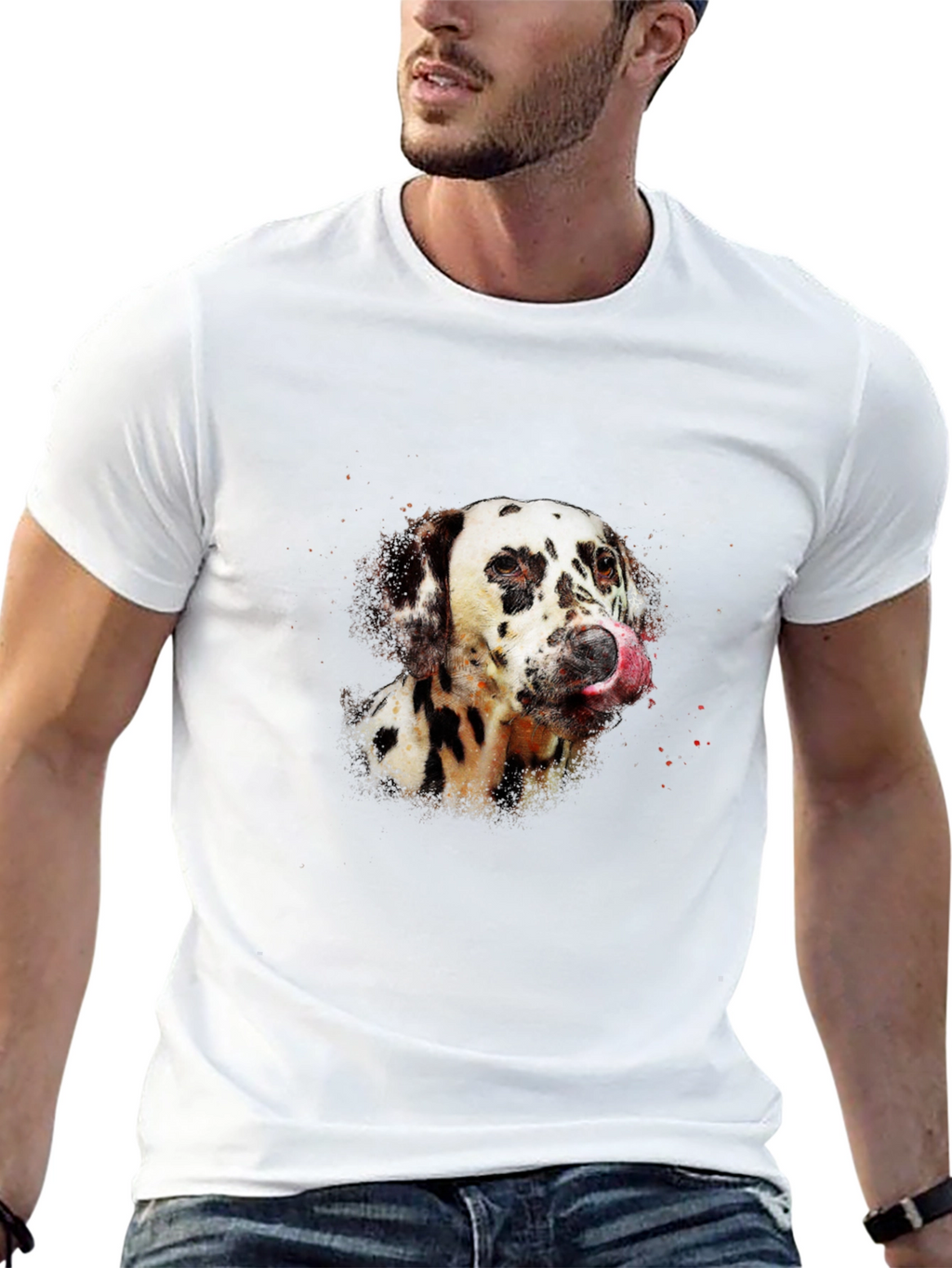 Dalmatian Dog Graphic Black T-Shirt