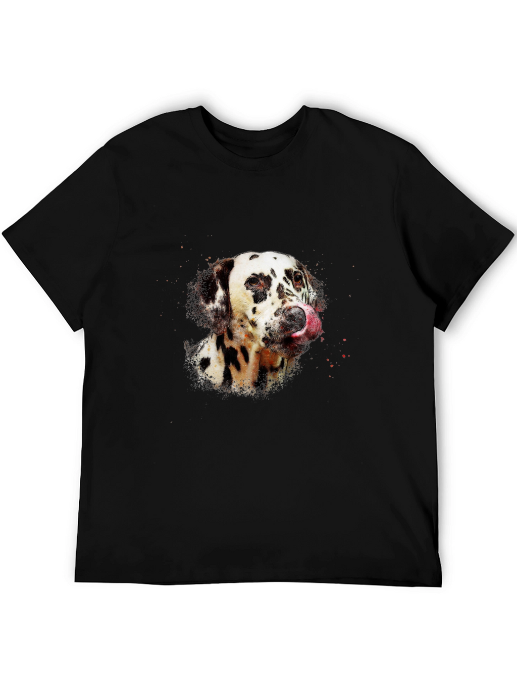 Dalmatian Dog Graphic Black T-Shirt