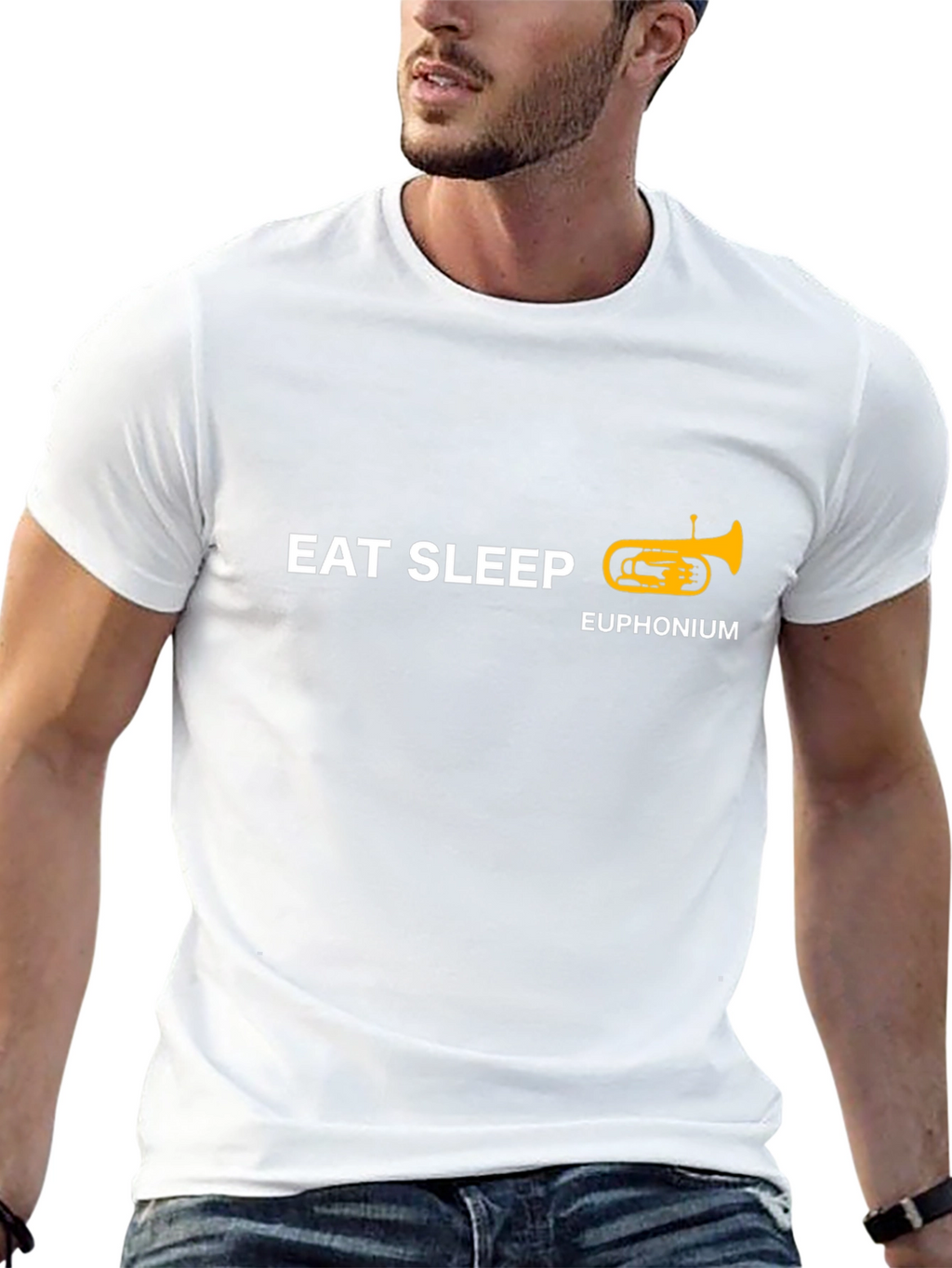 Eat Sleep Euphonium Black T-Shirt - Musician Tee