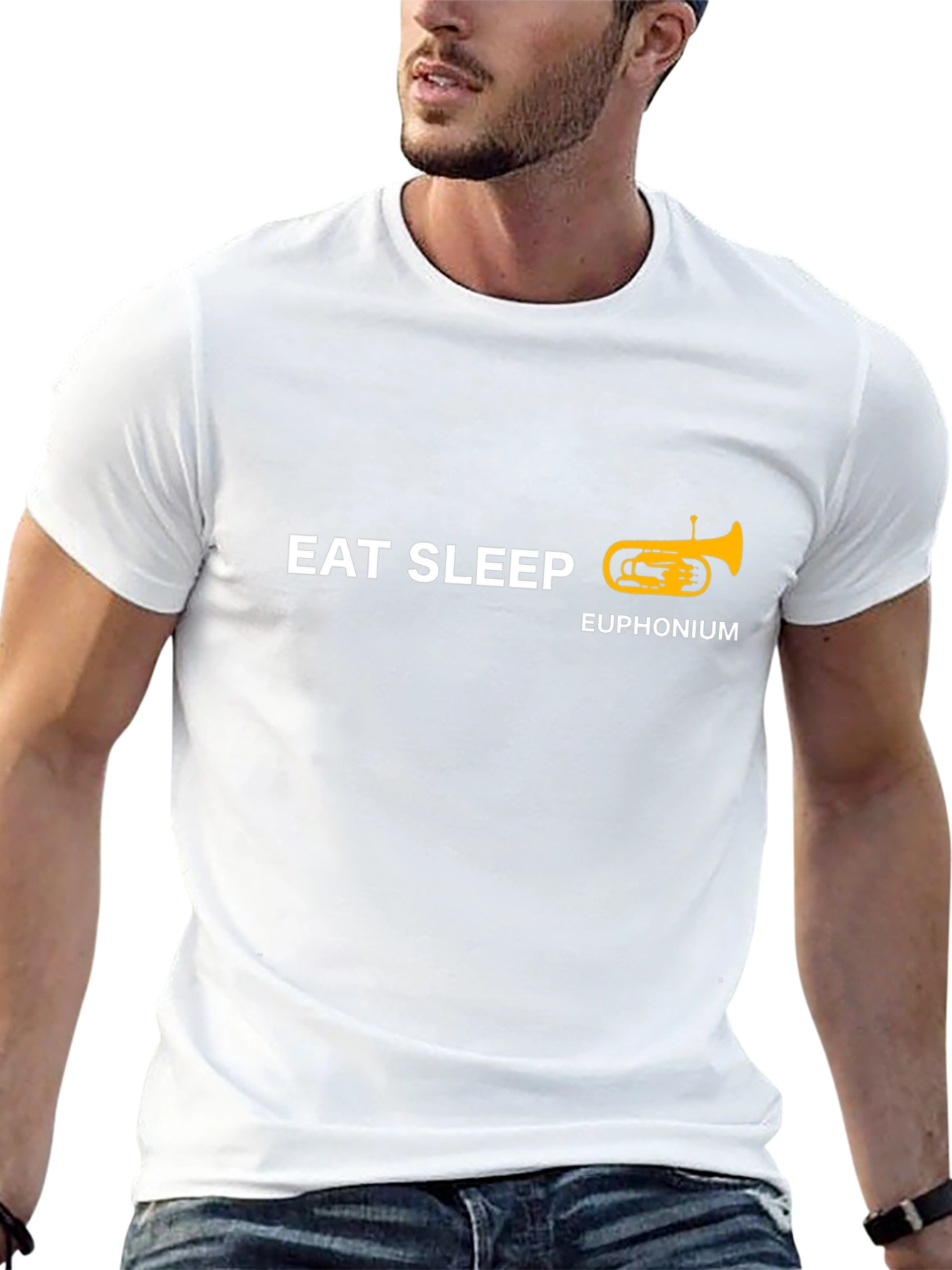 Eat Sleep Euphonium Black T-Shirt - Musician Tee