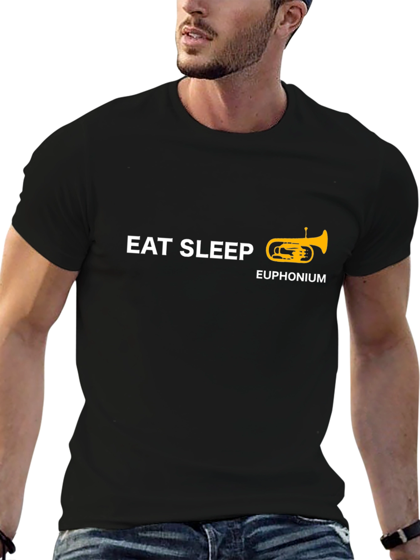 Eat Sleep Euphonium Black T-Shirt - Musician Tee