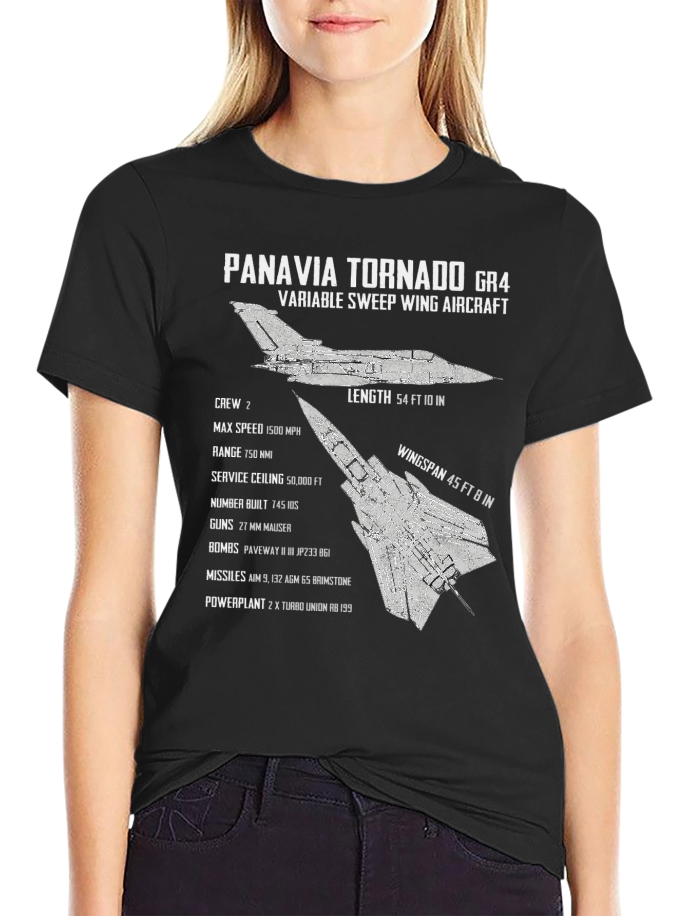 Panavia Tornado GR4 T-Shirt: Variable Sweep Wing Aircraft Tee