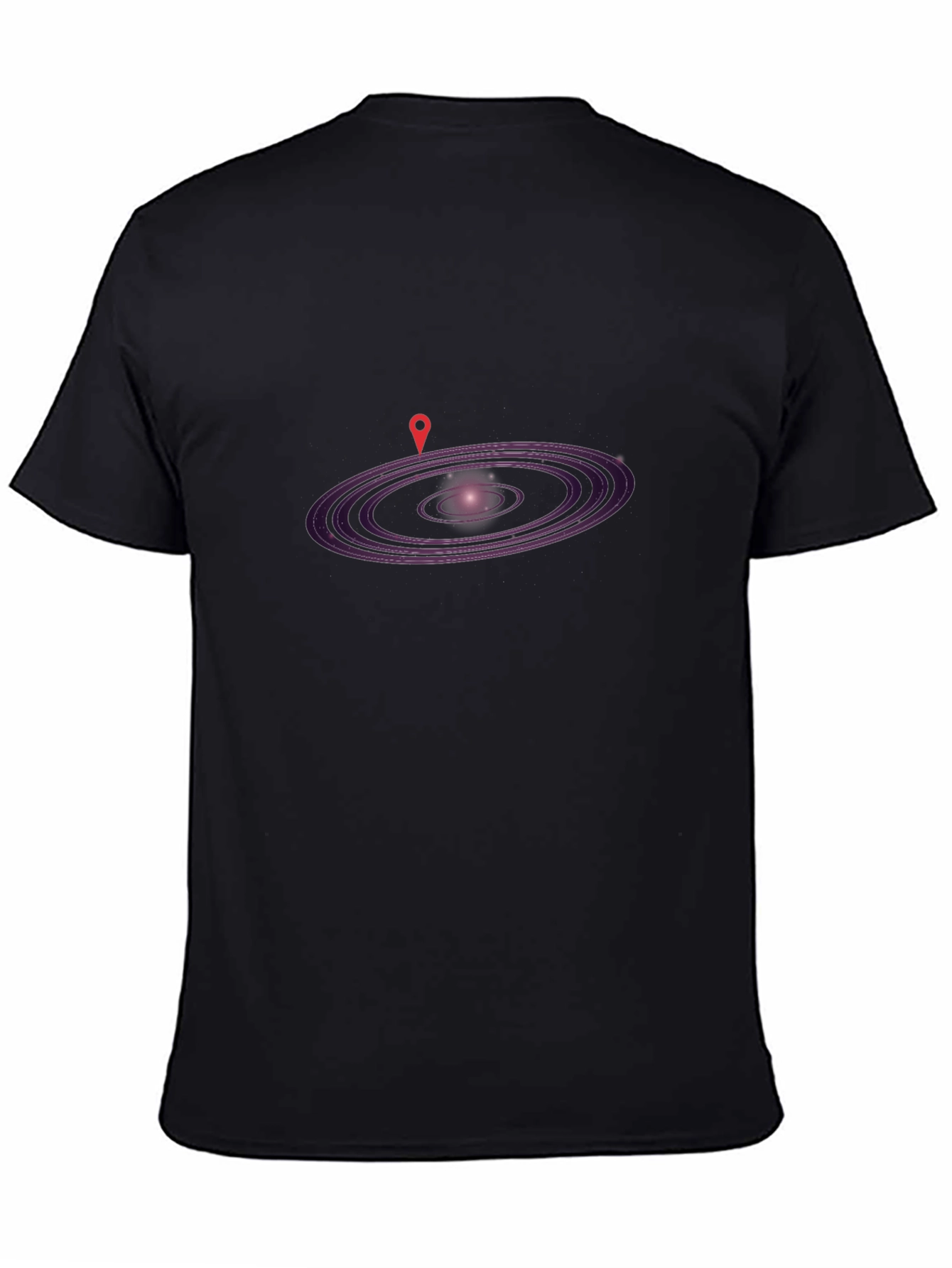 Cosmic Location Tee - Galaxy GPS Marker T-Shirt