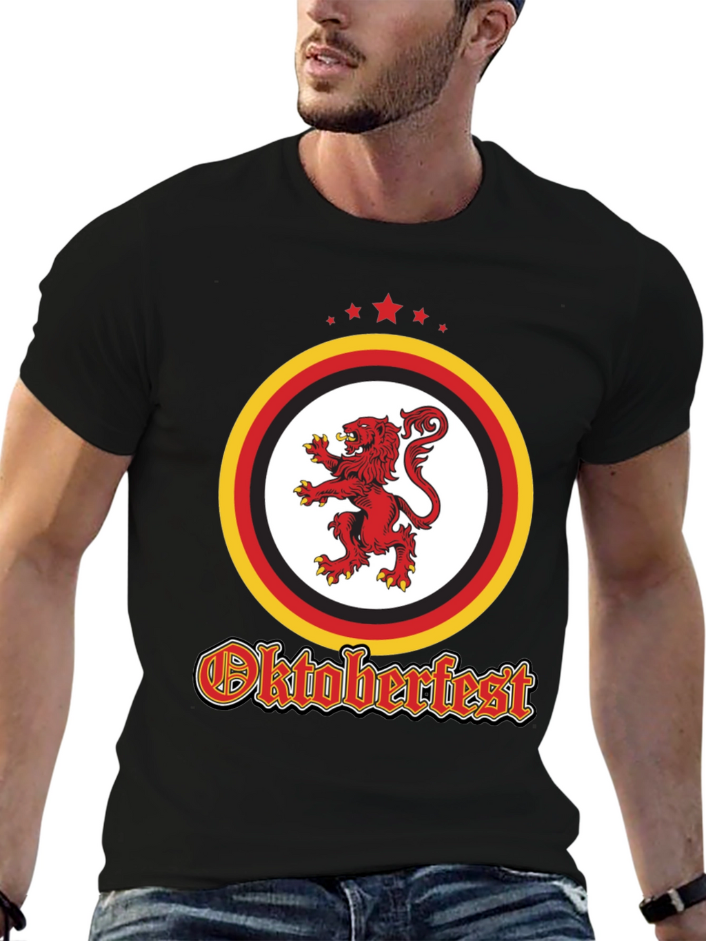 Oktoberfest Lion Crest Black T-Shirt
