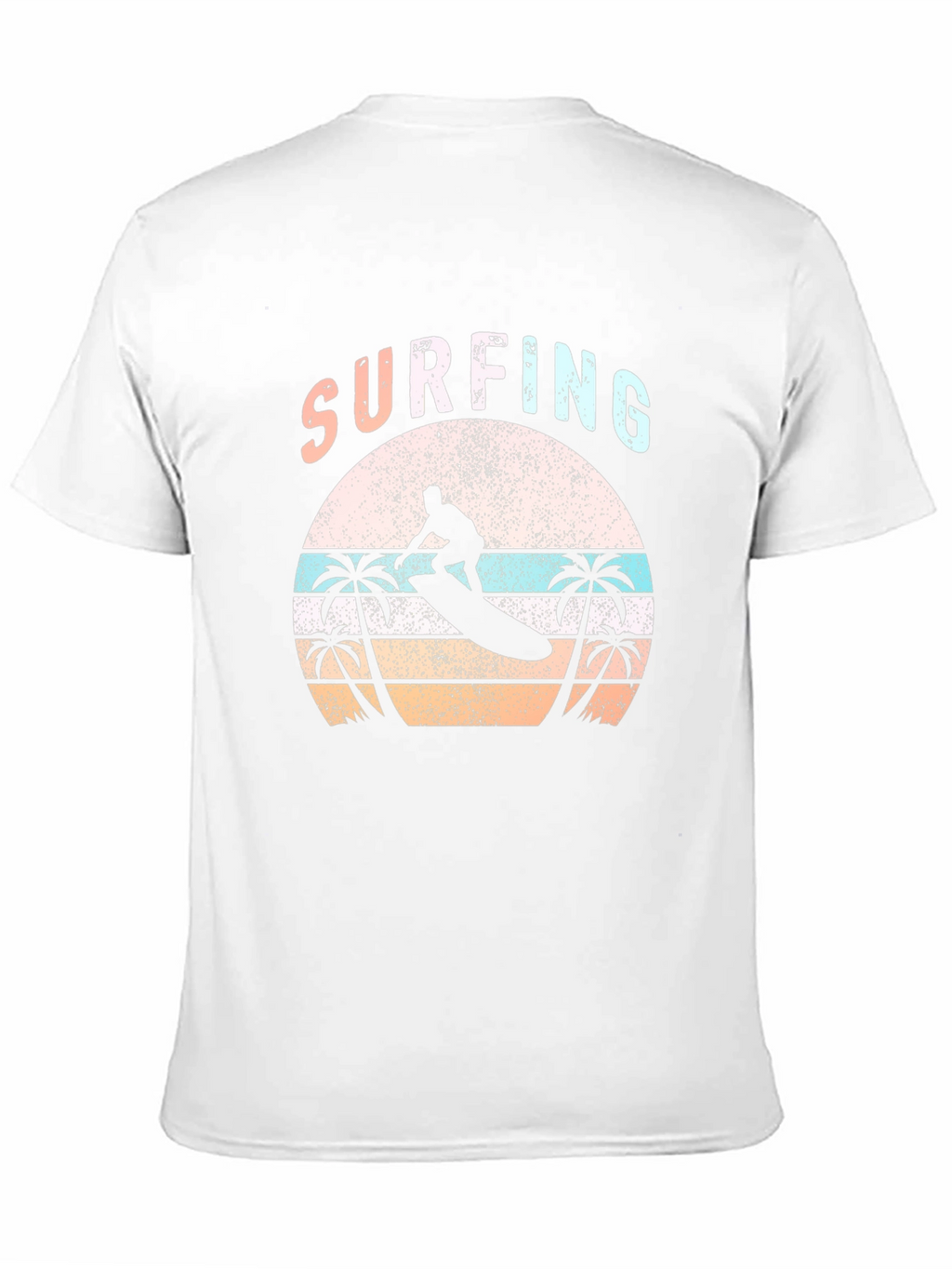 Surfing Palm Tree T-Shirt Retro Sunset
