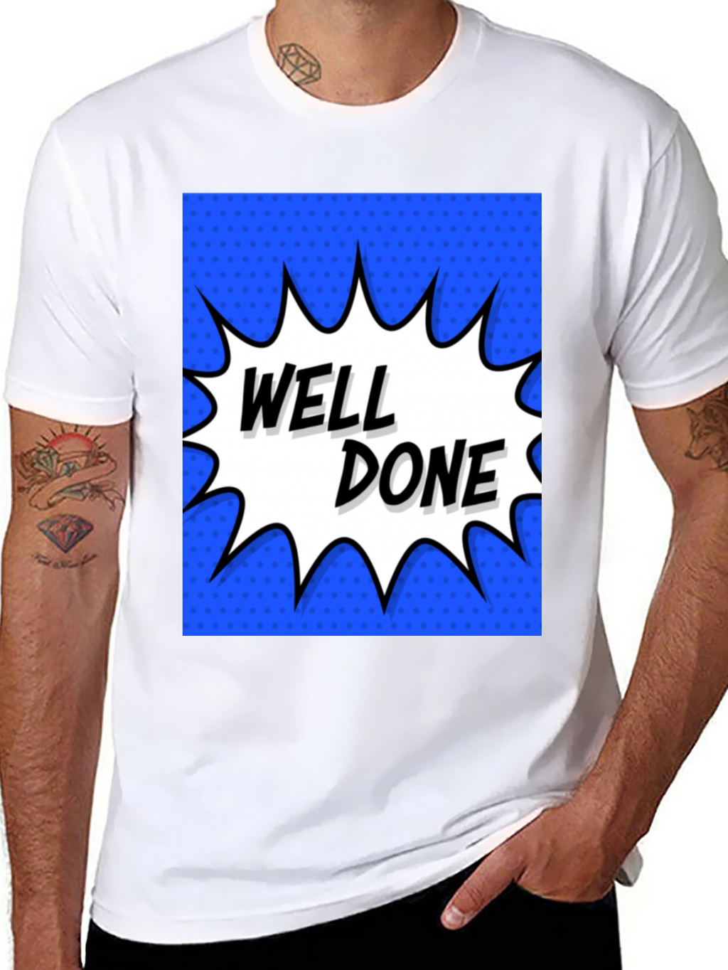 Well Done Comic Style Black Tee