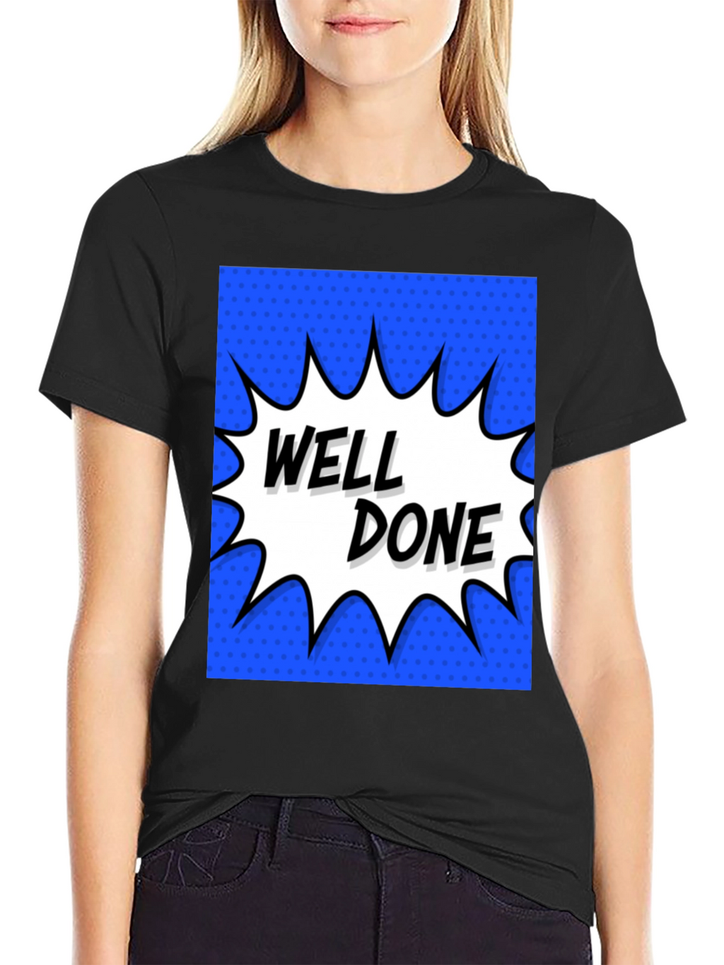 Well Done Comic Style Black Tee