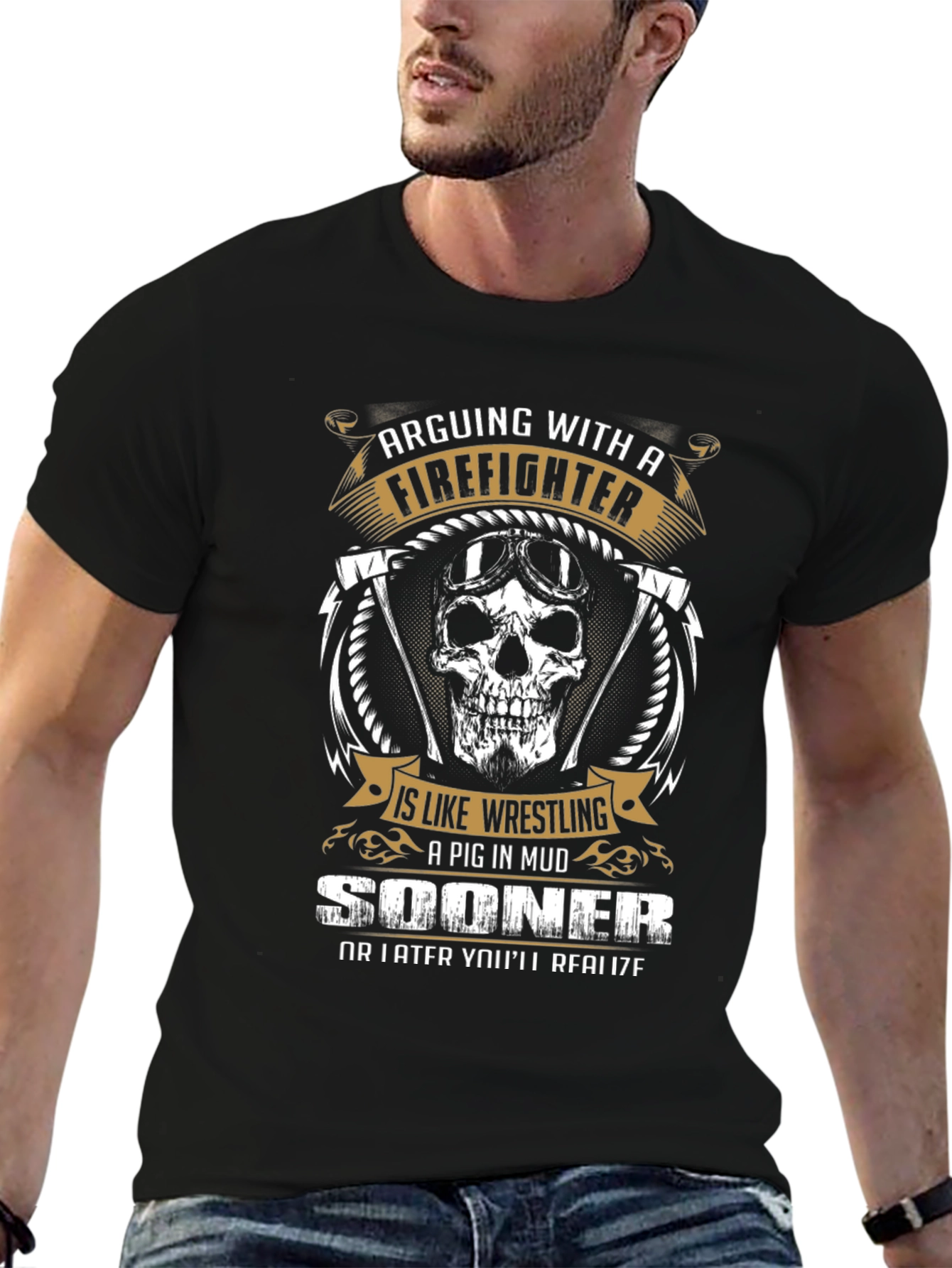 Firefighter Graphic Tee - Arguing With A Firefighter