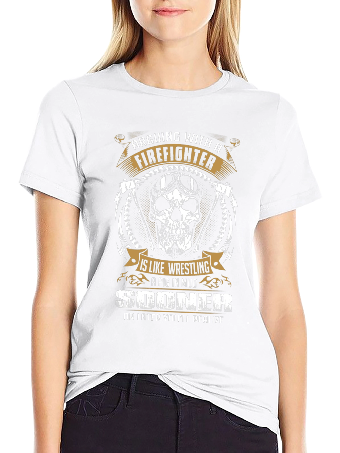 Firefighter Graphic Tee - Arguing With A Firefighter