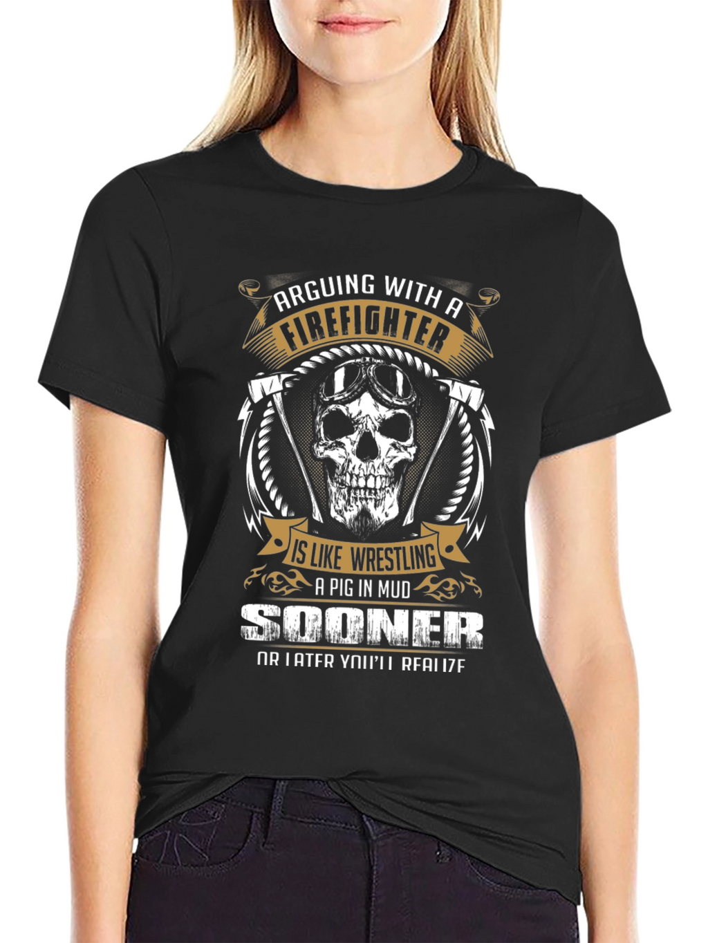 Firefighter Graphic Tee - Arguing With A Firefighter