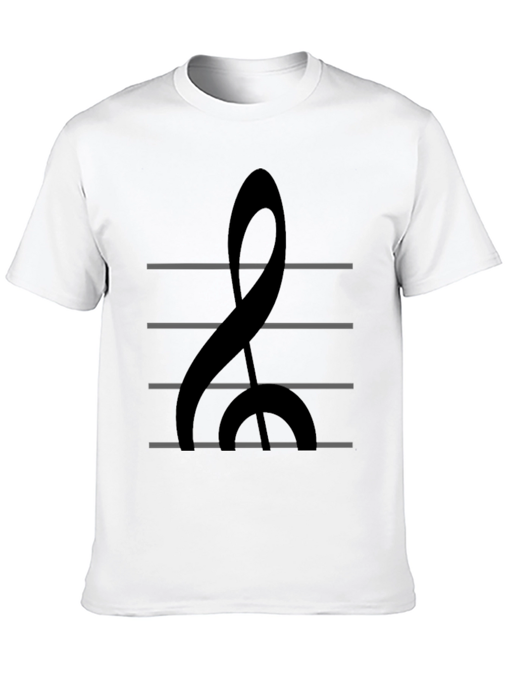 Musical Treble Clef Graphic Tee - Black Cotton Shirt