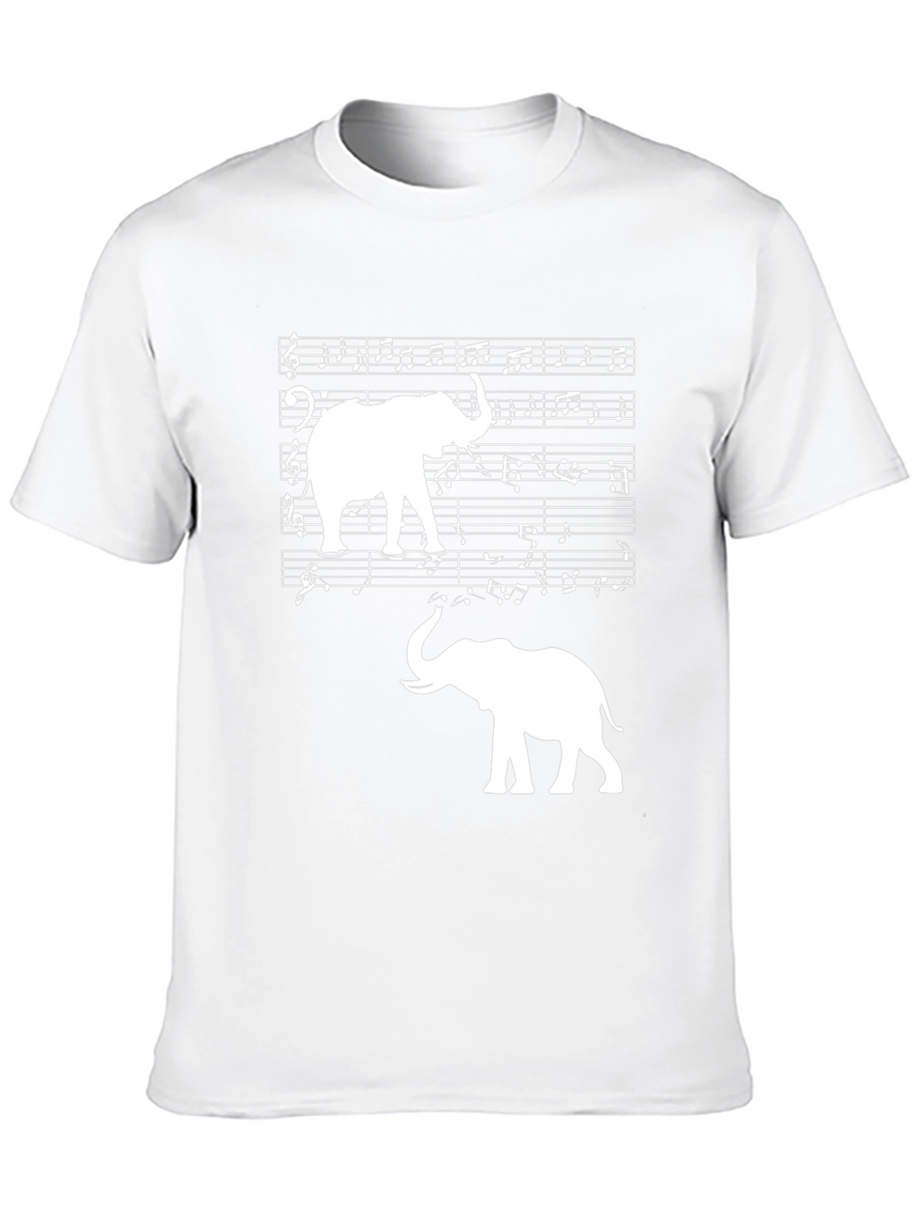 Elephant Music Notes Graphic Tee - Black