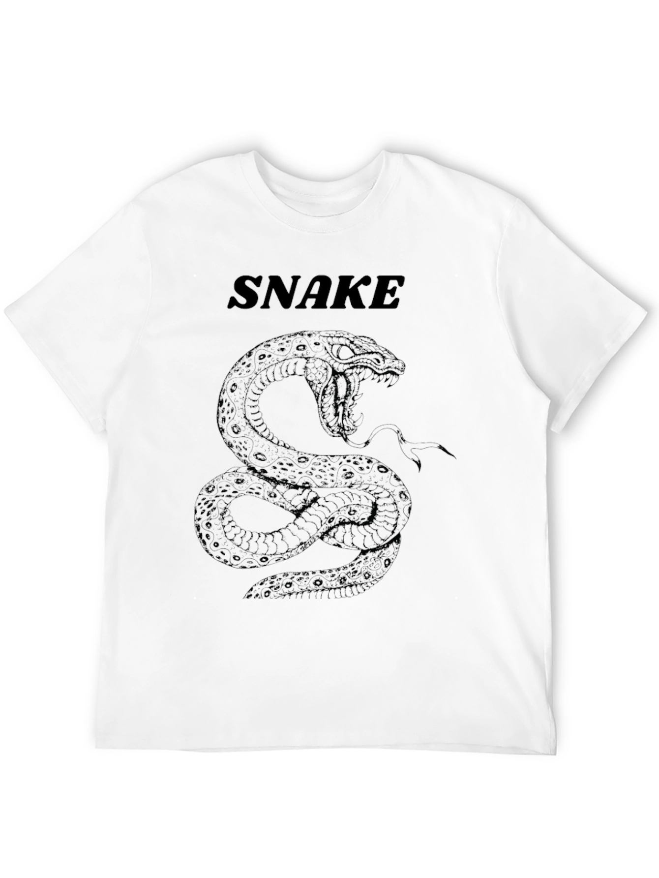 Mens Snake Graphic Print Crew Neck T-Shirt