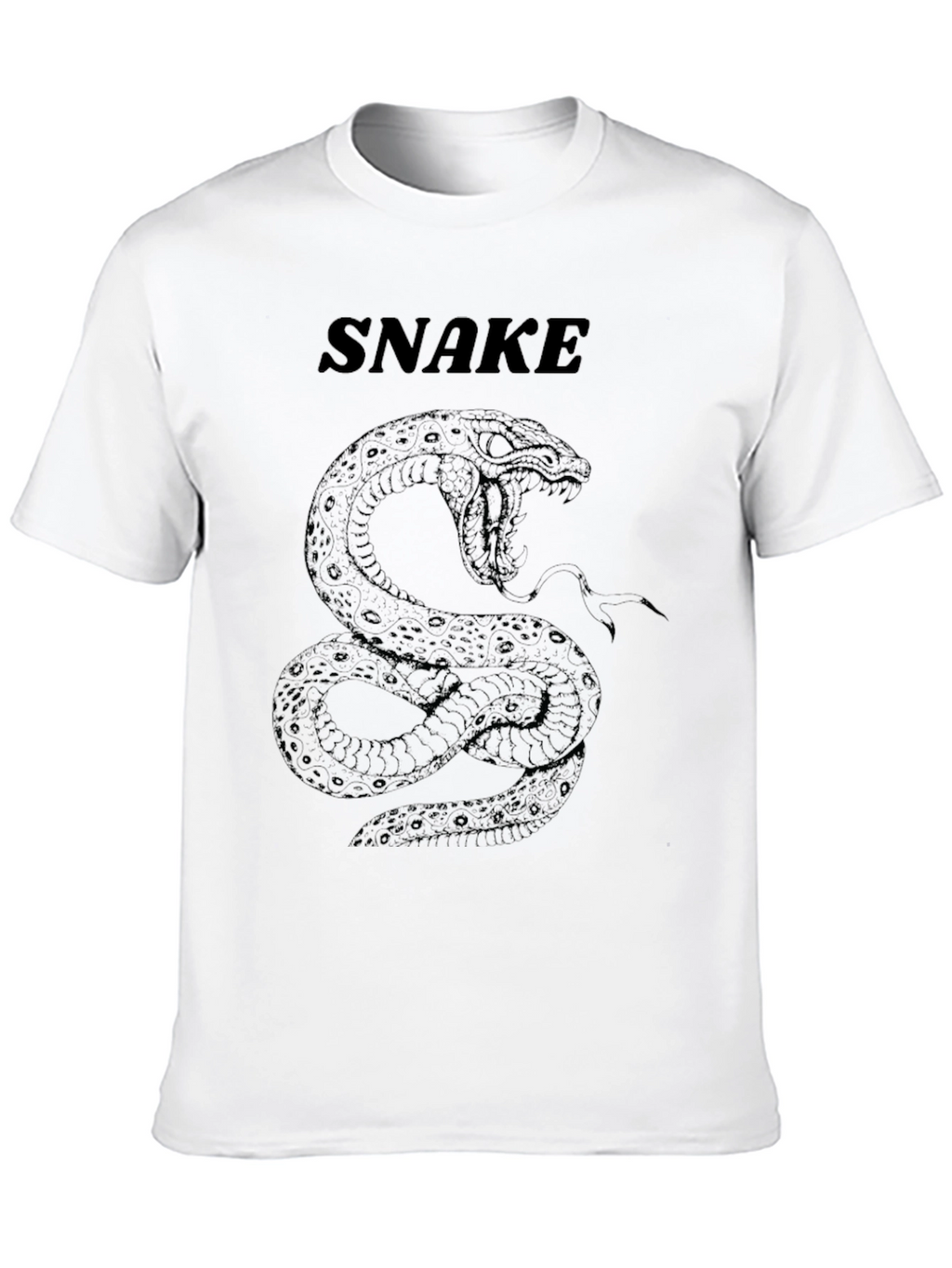 Mens Snake Graphic Print Crew Neck T-Shirt