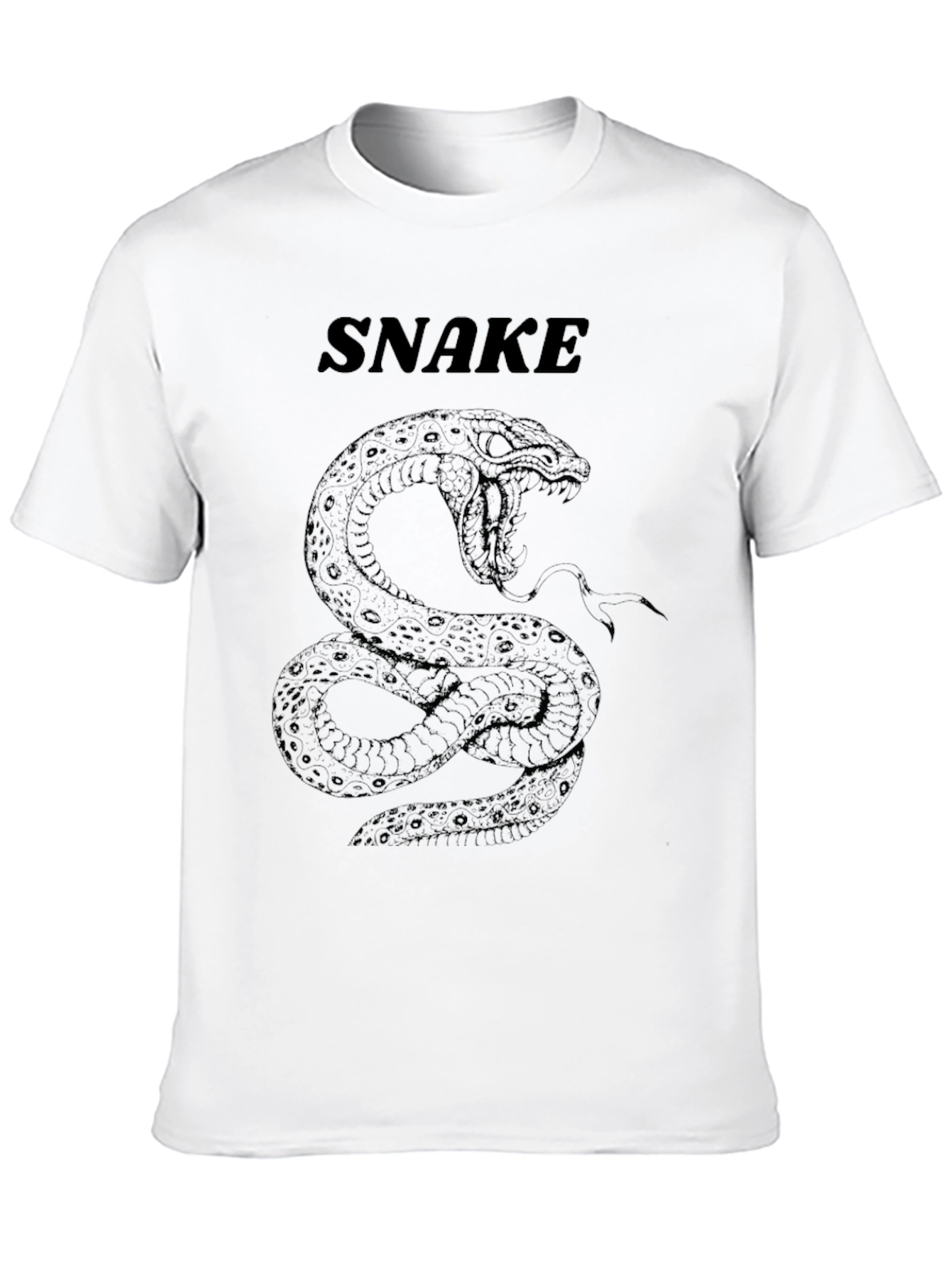 Mens Snake Graphic Print Crew Neck T-Shirt
