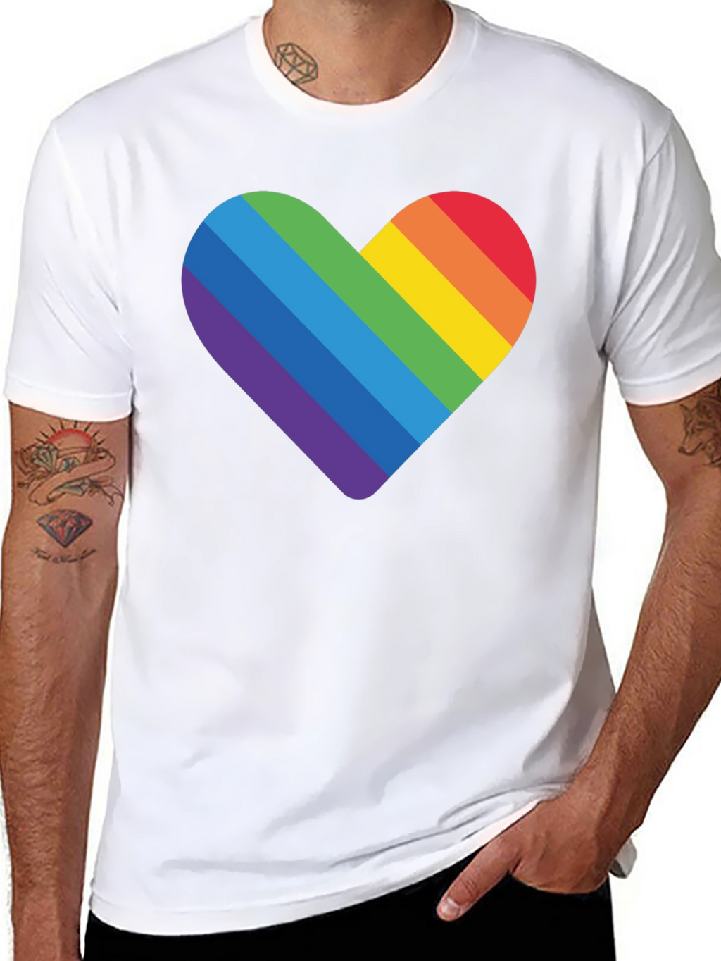Rainbow Heart Graphic T-Shirt - Pride