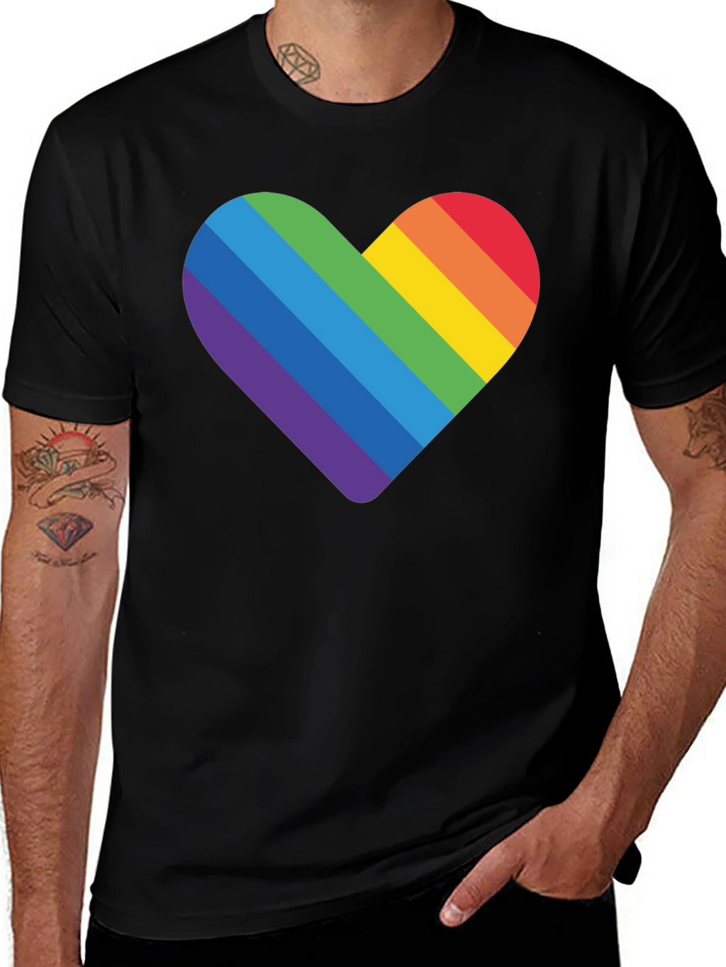 Rainbow Heart Graphic T-Shirt - Pride