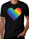 Rainbow Heart Graphic T-Shirt - Pride