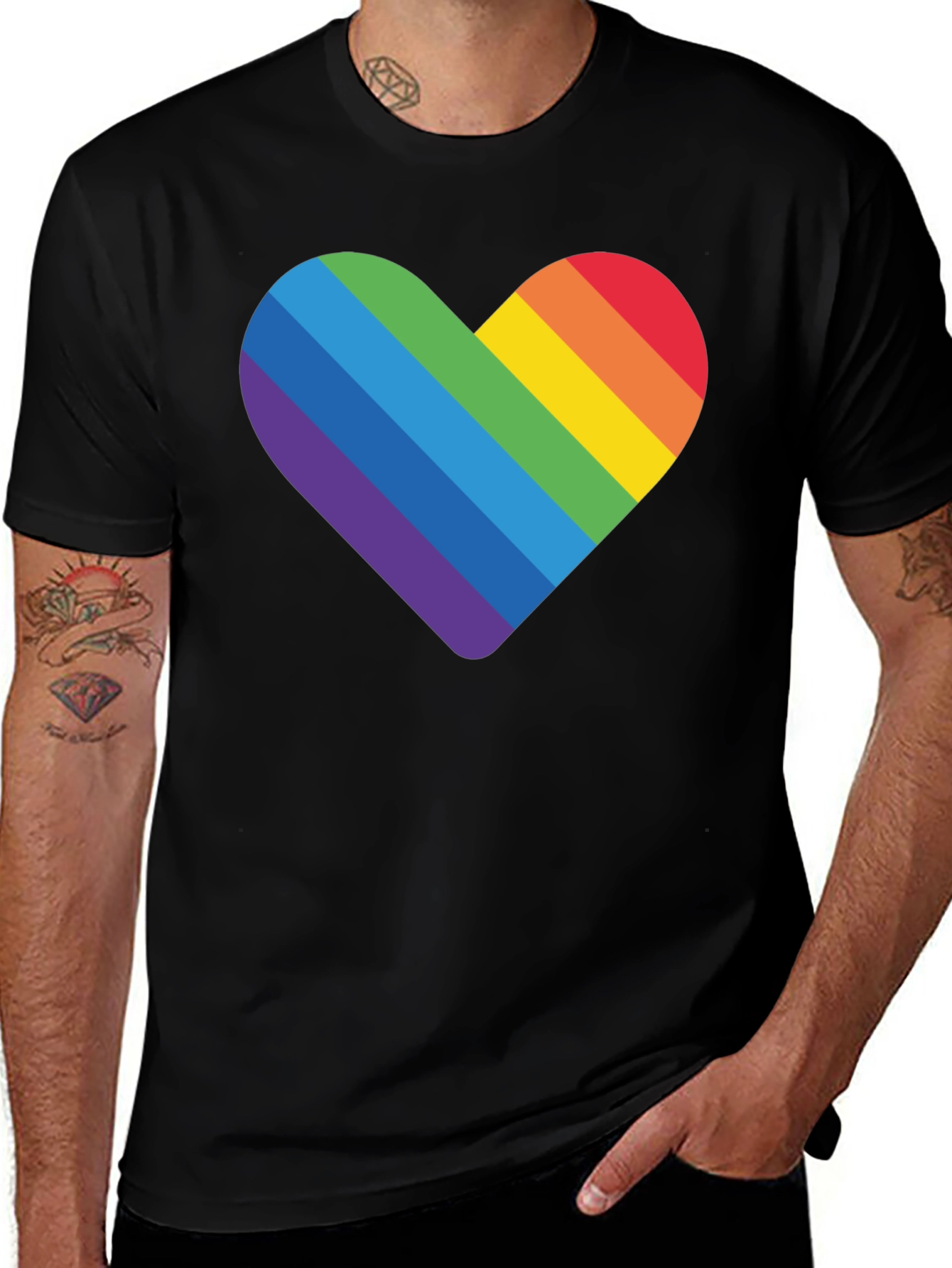Rainbow Heart Graphic T-Shirt - Pride