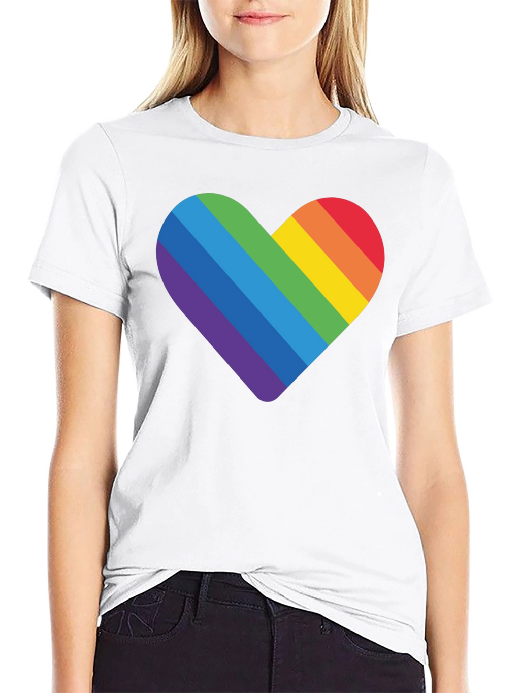 Rainbow Heart Graphic T-Shirt - Pride