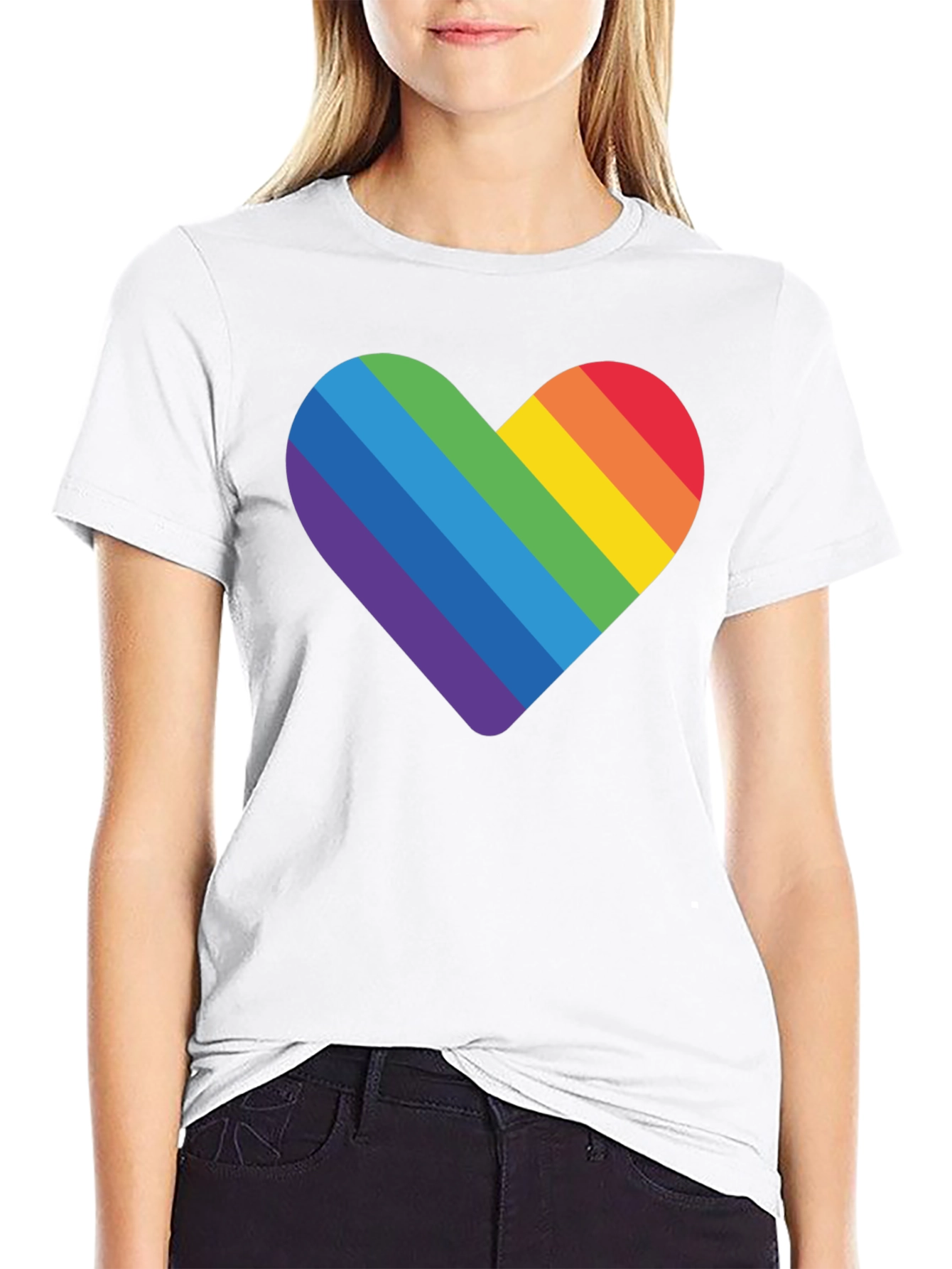 Rainbow Heart Graphic T-Shirt - Pride
