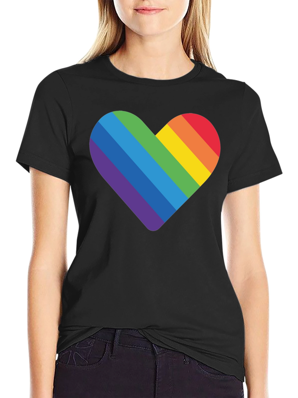 Rainbow Heart Graphic T-Shirt - Pride