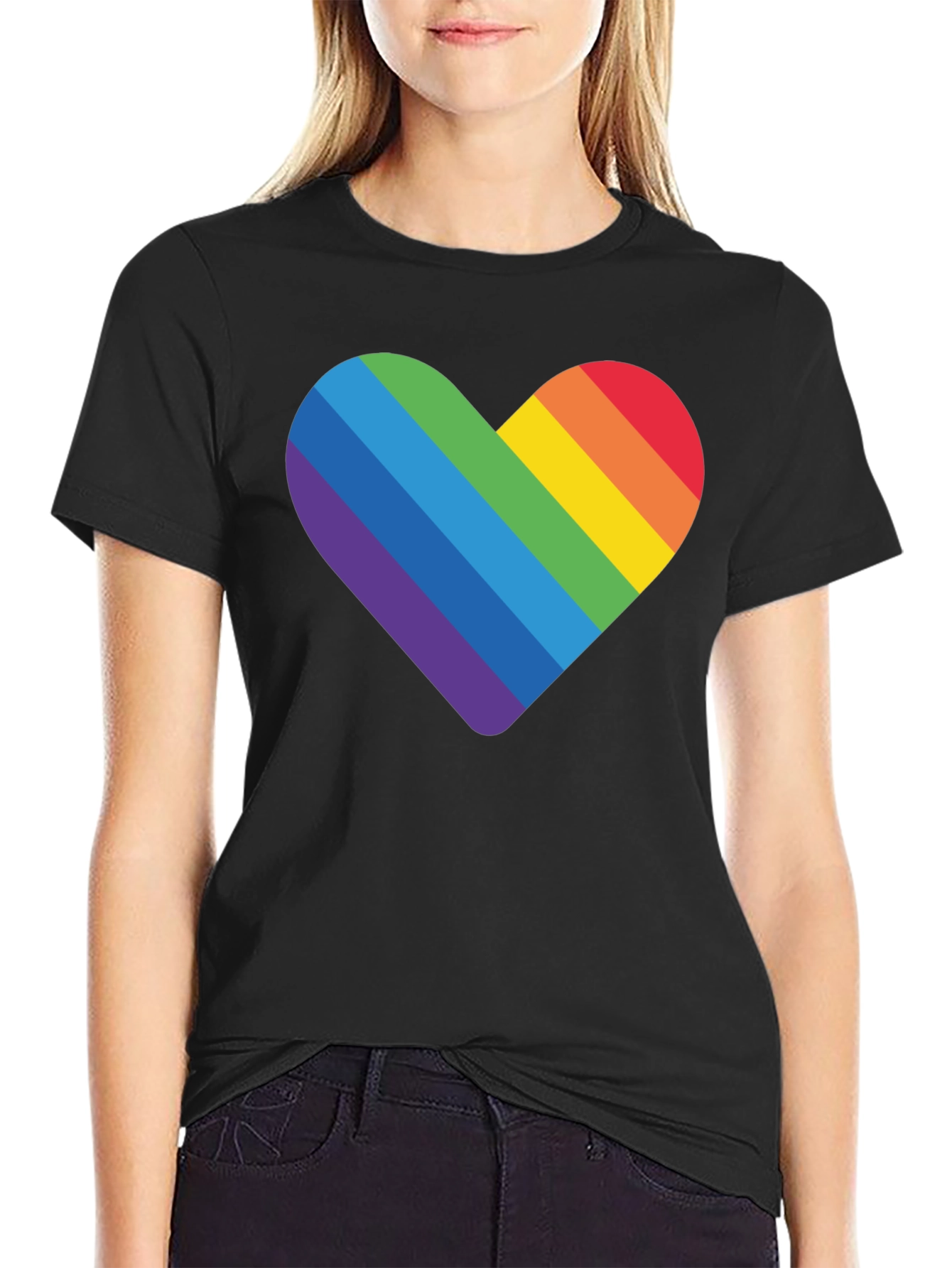 Rainbow Heart Graphic T-Shirt - Pride