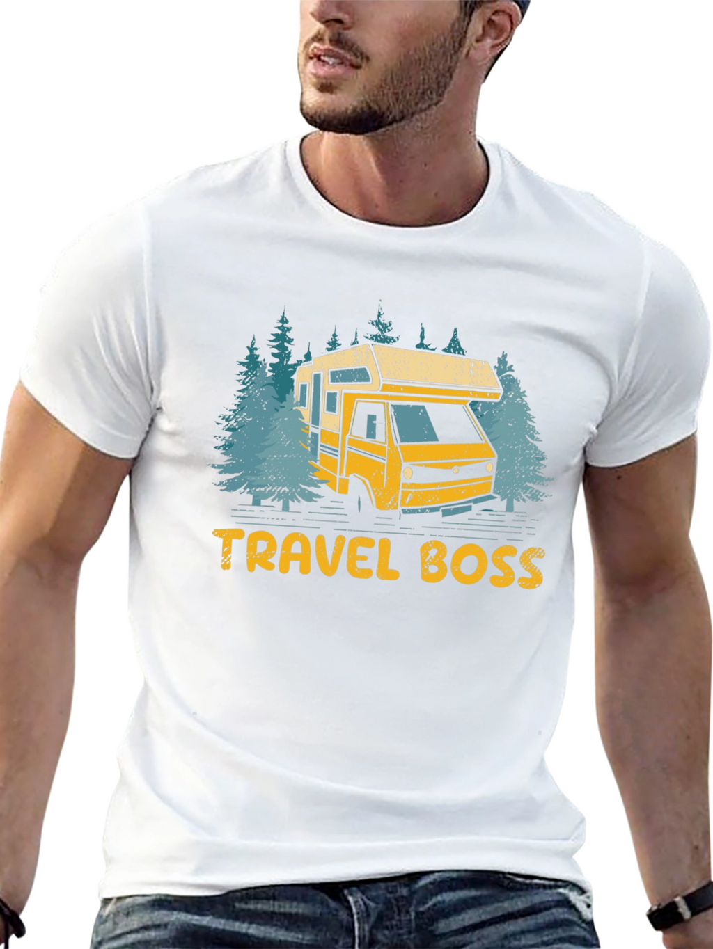 Travel Boss RV Camping Graphic Tee - Black