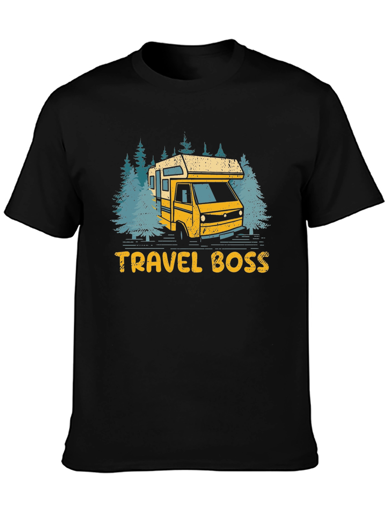Travel Boss RV Camping Graphic Tee - Black