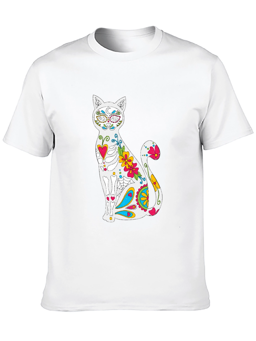Sugar Skull Cat Graphic T-Shirt