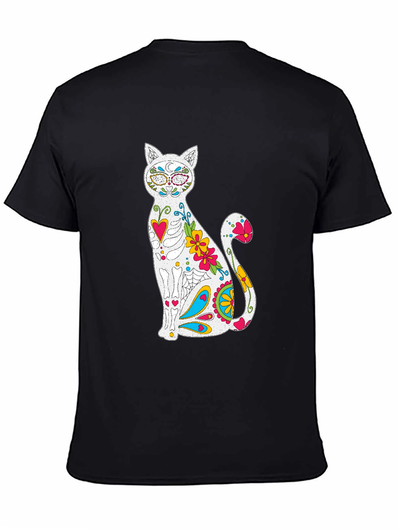 Sugar Skull Cat Graphic T-Shirt