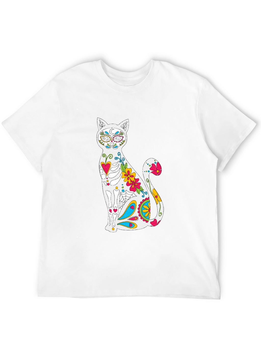 Sugar Skull Cat Graphic T-Shirt