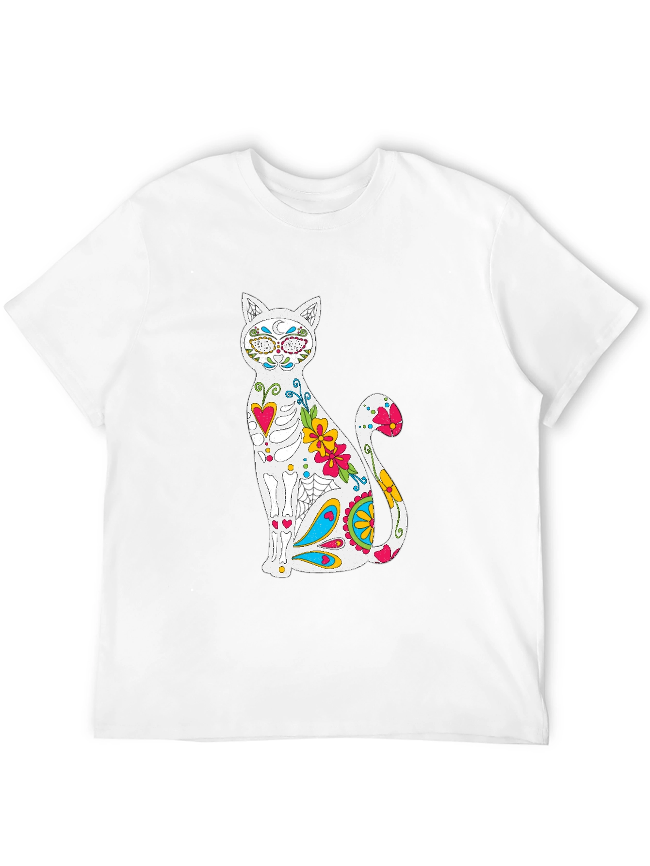Sugar Skull Cat Graphic T-Shirt