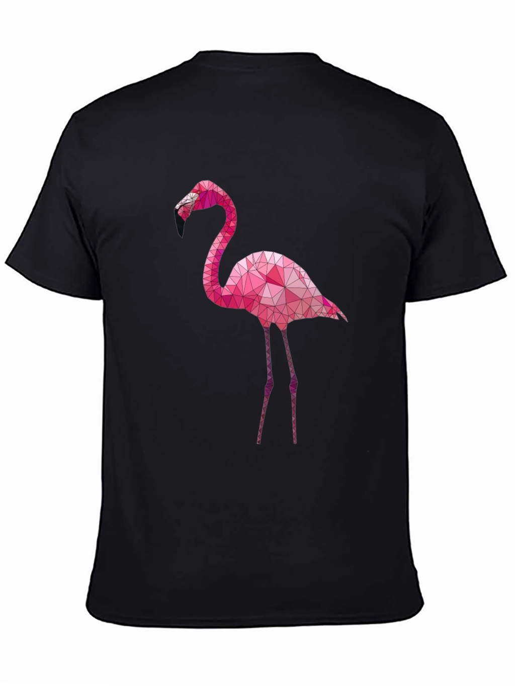 Geometric Flamingo Graphic Tee - Black