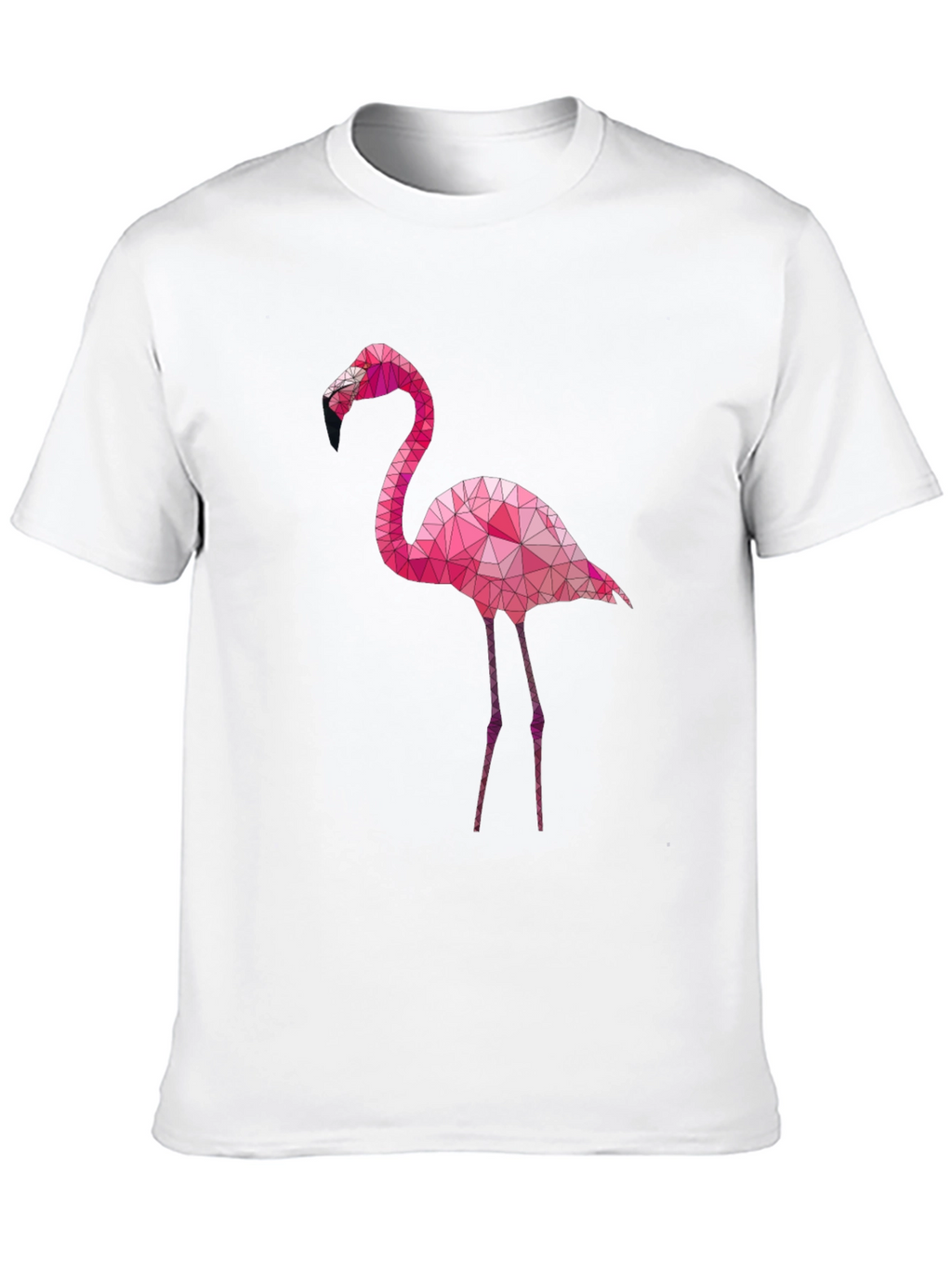 Geometric Flamingo Graphic Tee - Black