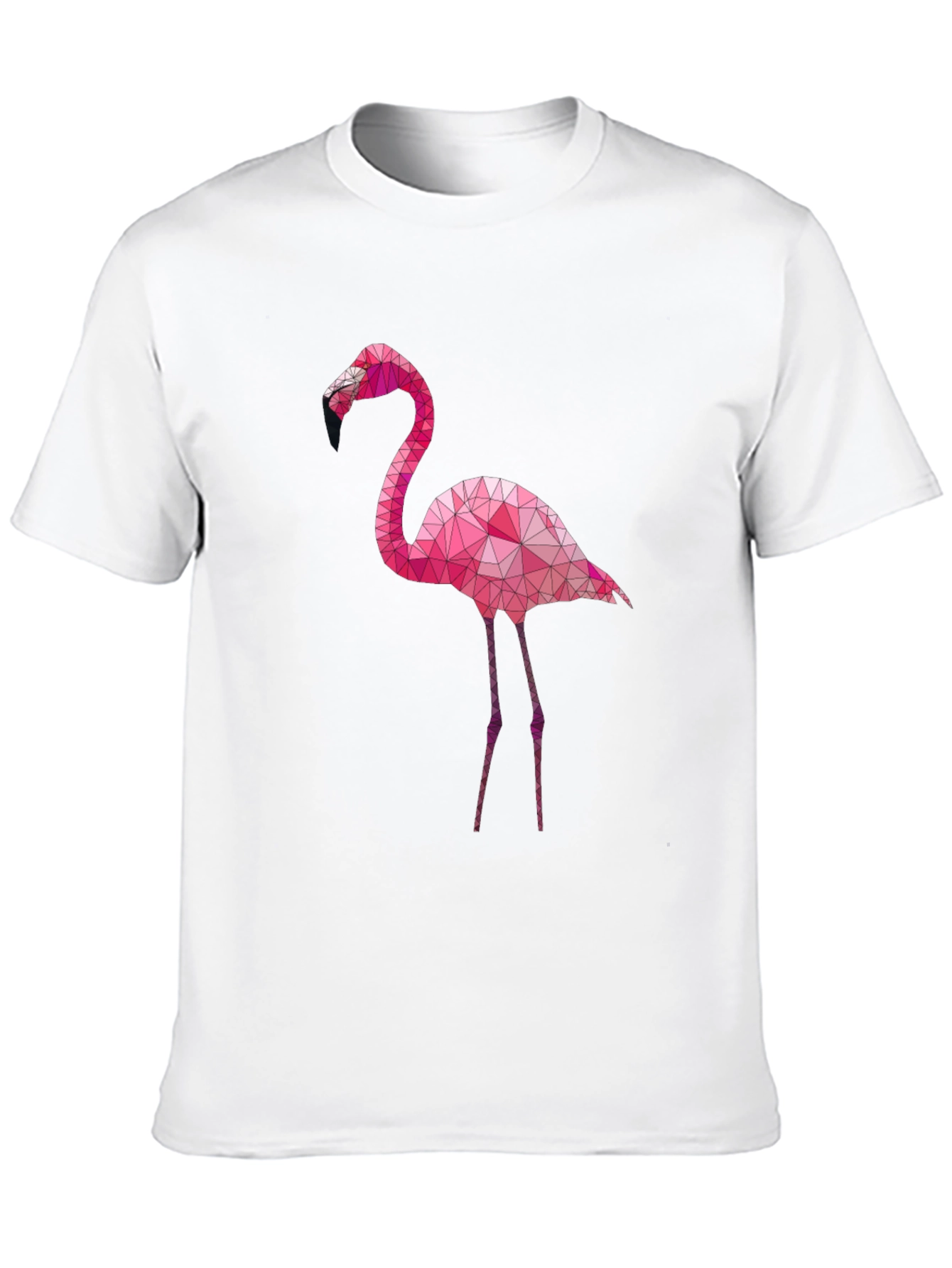 Geometric Flamingo Graphic Tee - Black