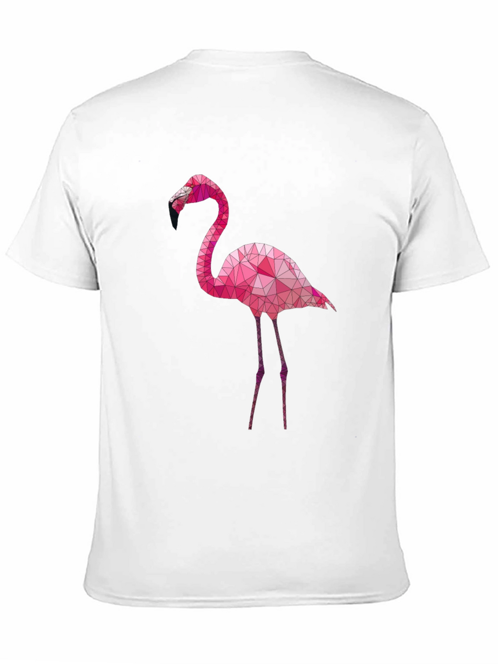 Geometric Flamingo Graphic Tee - Black