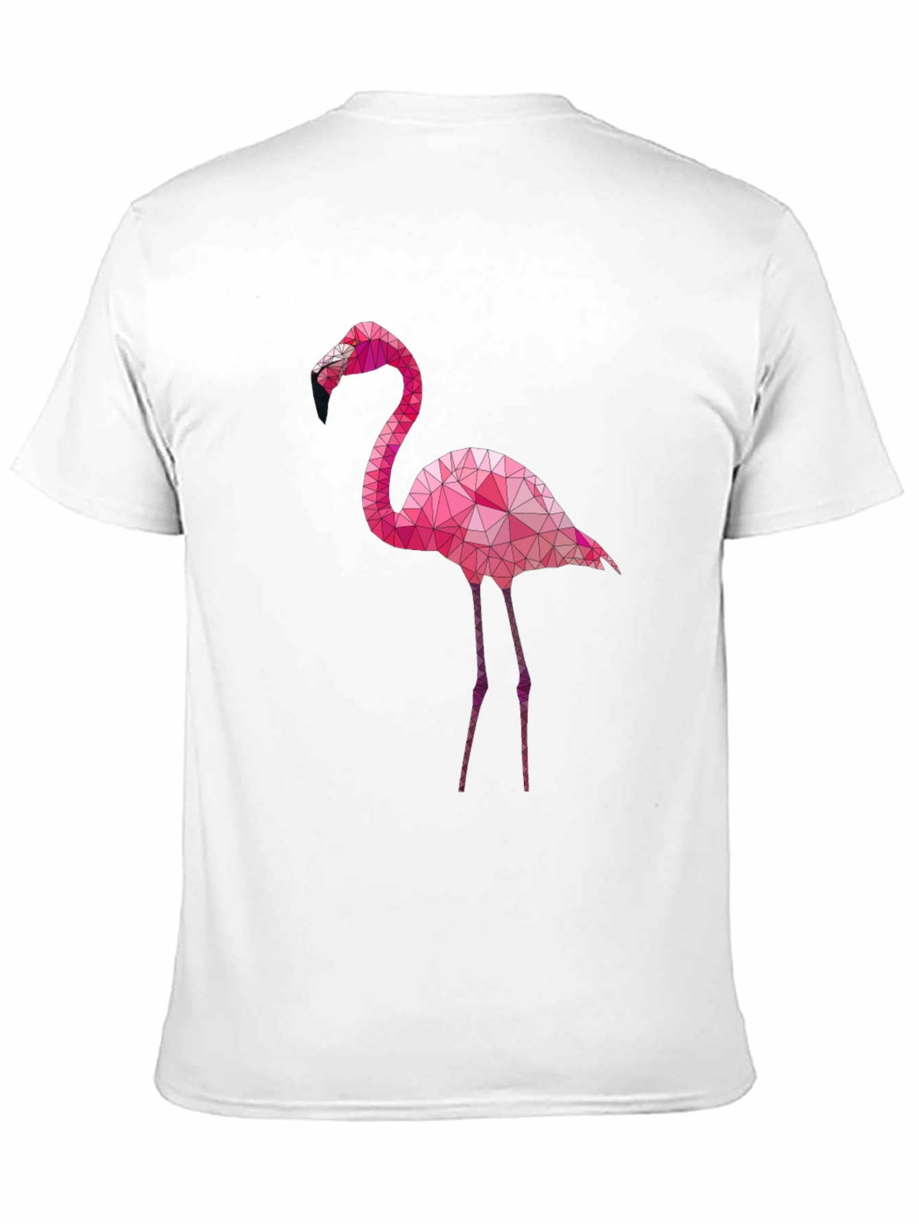 Geometric Flamingo Graphic Tee - Black