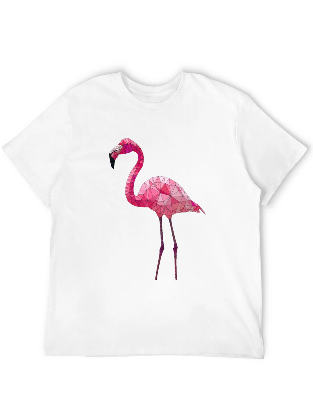 Geometric Flamingo Graphic Tee - Black