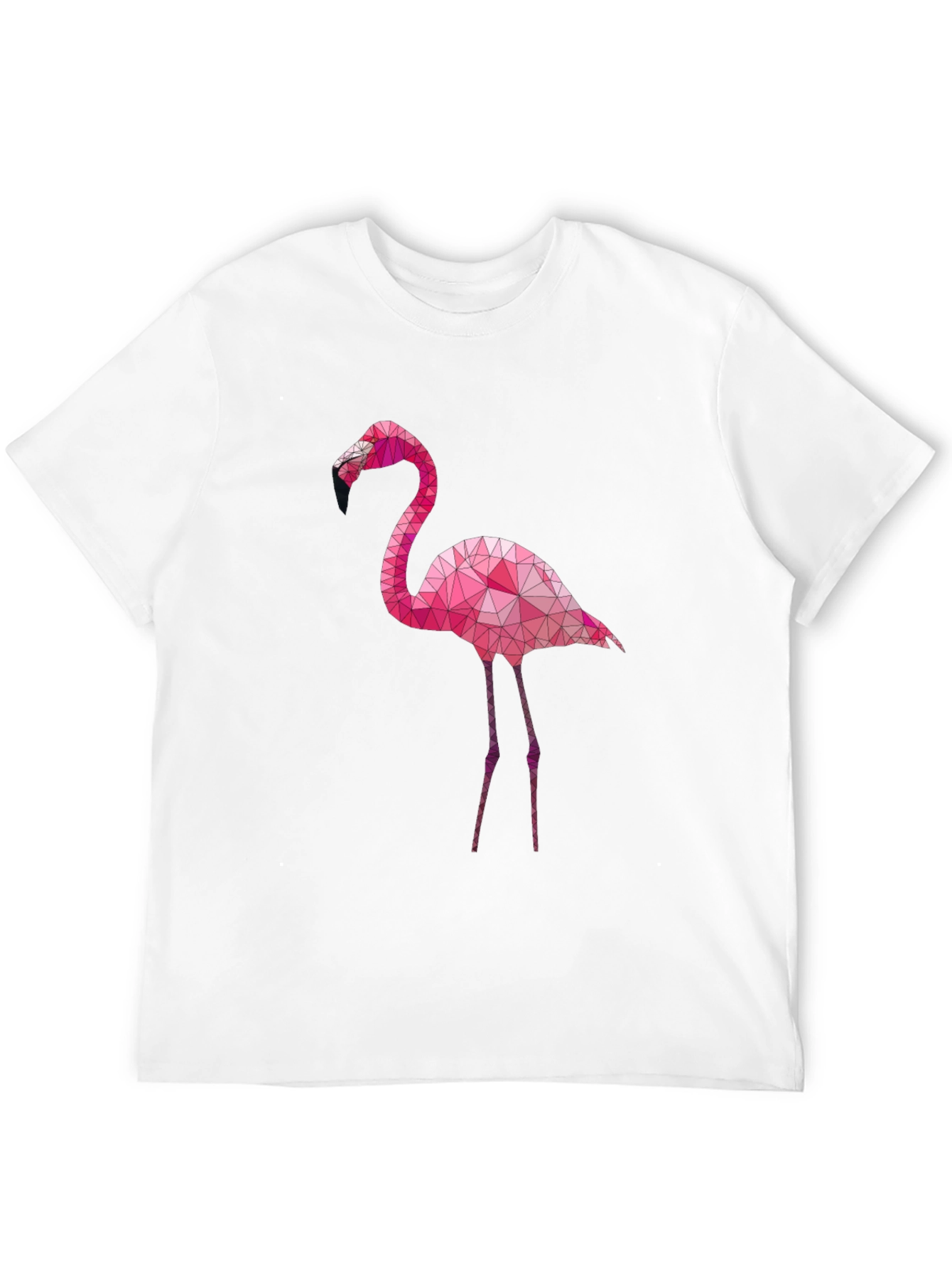 Geometric Flamingo Graphic Tee - Black
