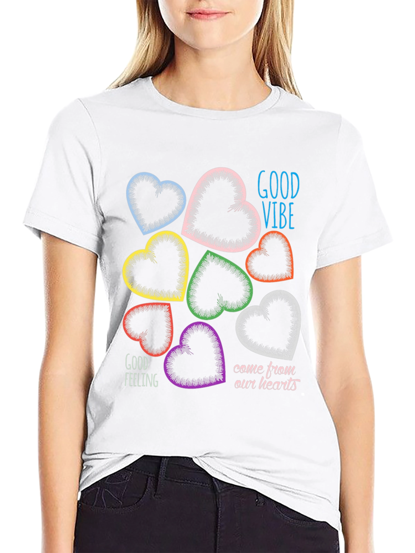 Good Vibes Heart Graphic T-Shirt