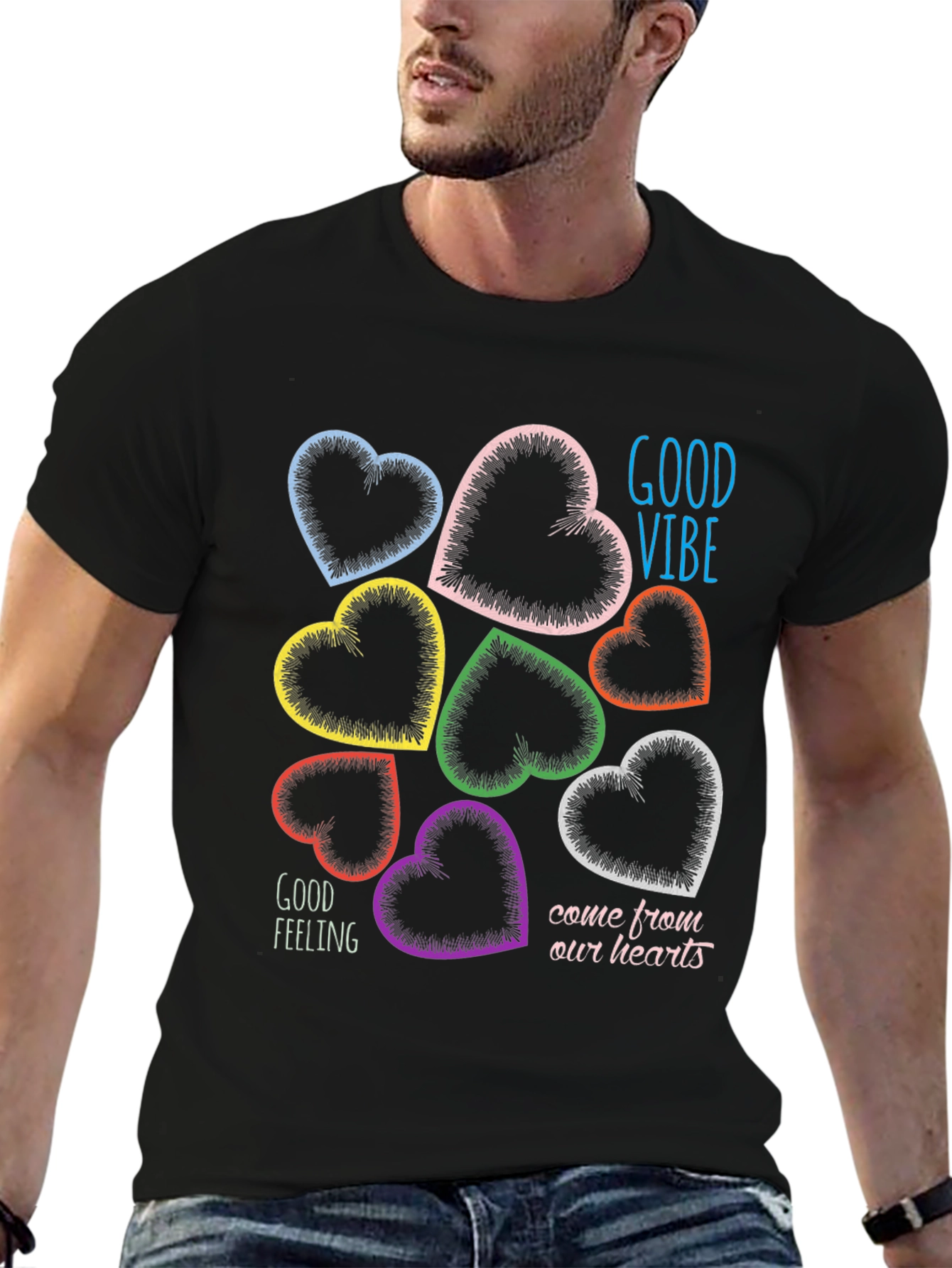 Good Vibes Heart Graphic T-Shirt