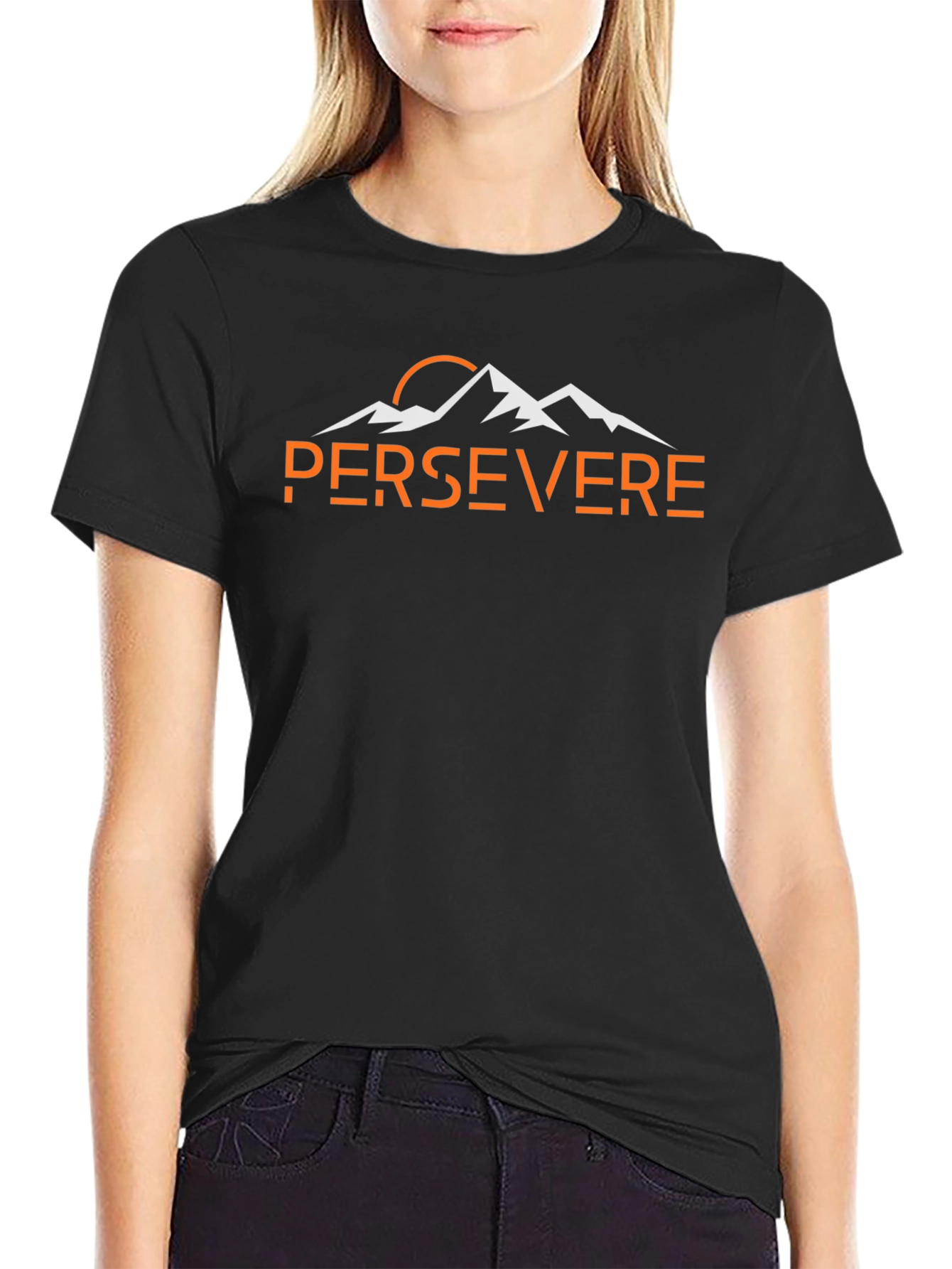 Persevere Mountain Graphic Tee - Black