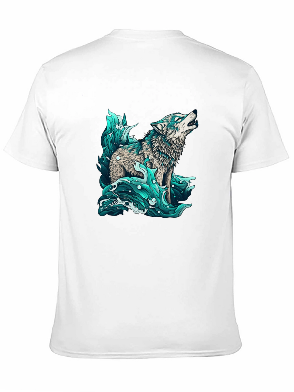 Wolf in Water Graphic Black T-Shirt