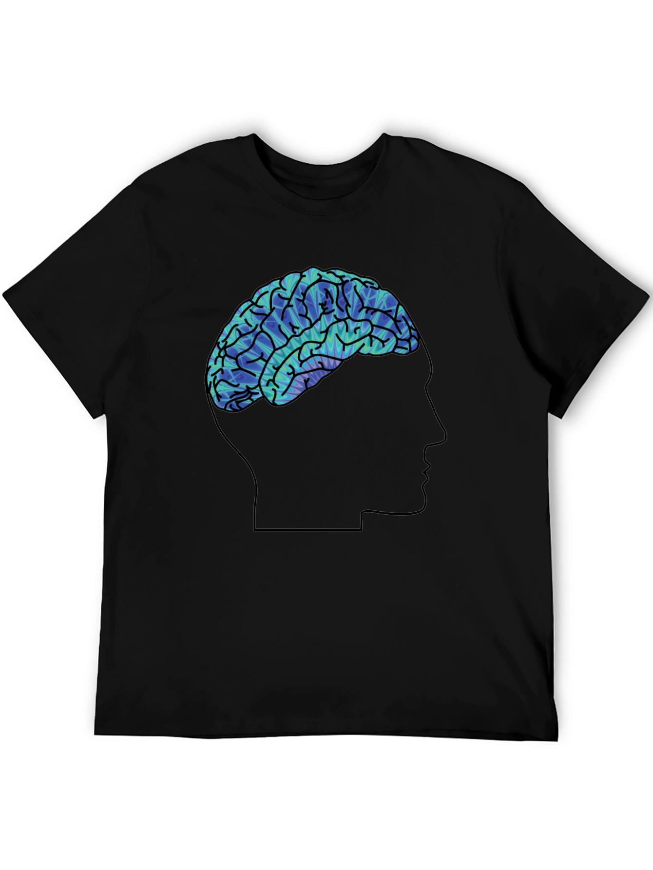 Mindful Brain Graphic Tee - Soft Black Cotton