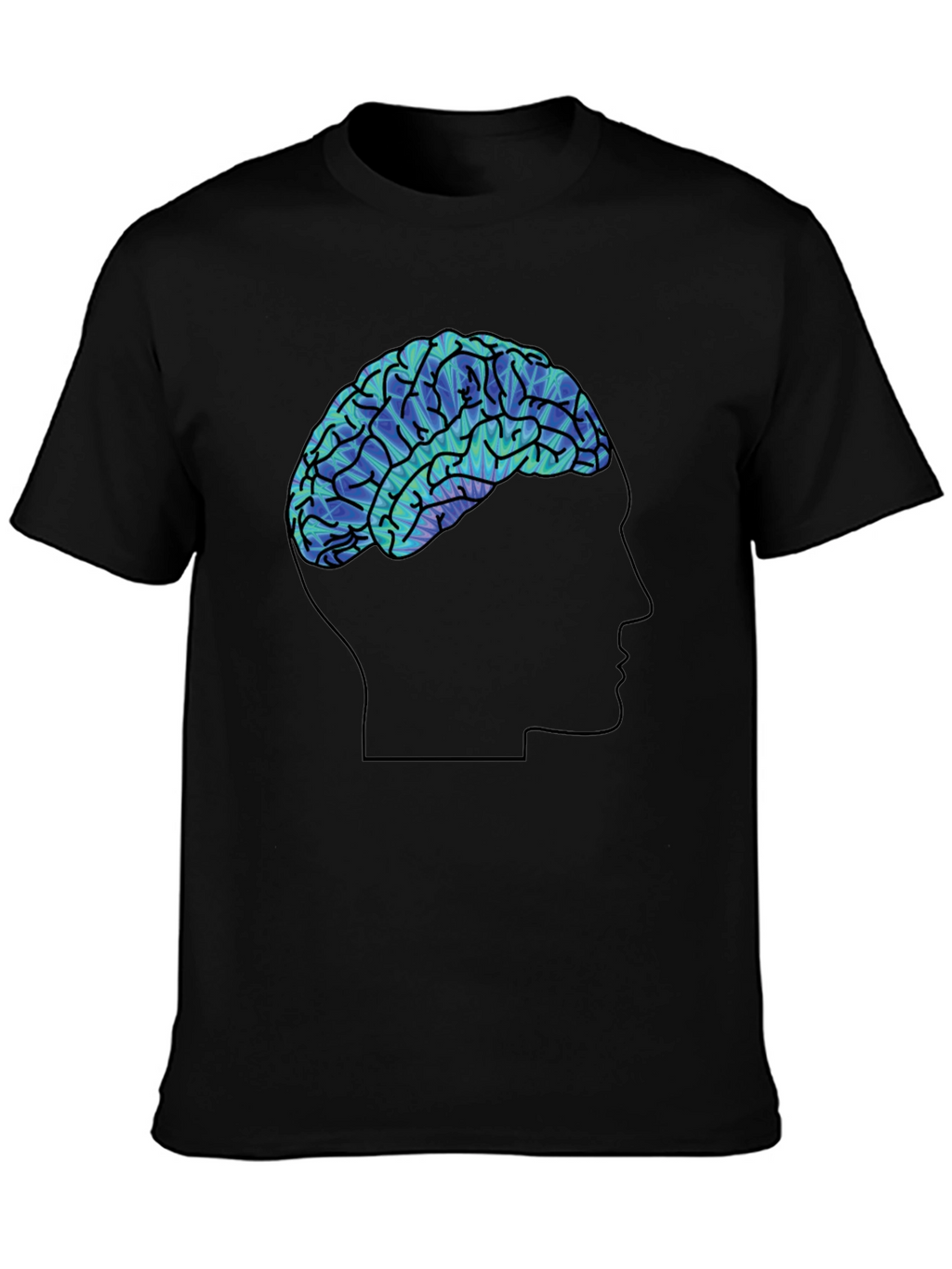 Mindful Brain Graphic Tee - Soft Black Cotton